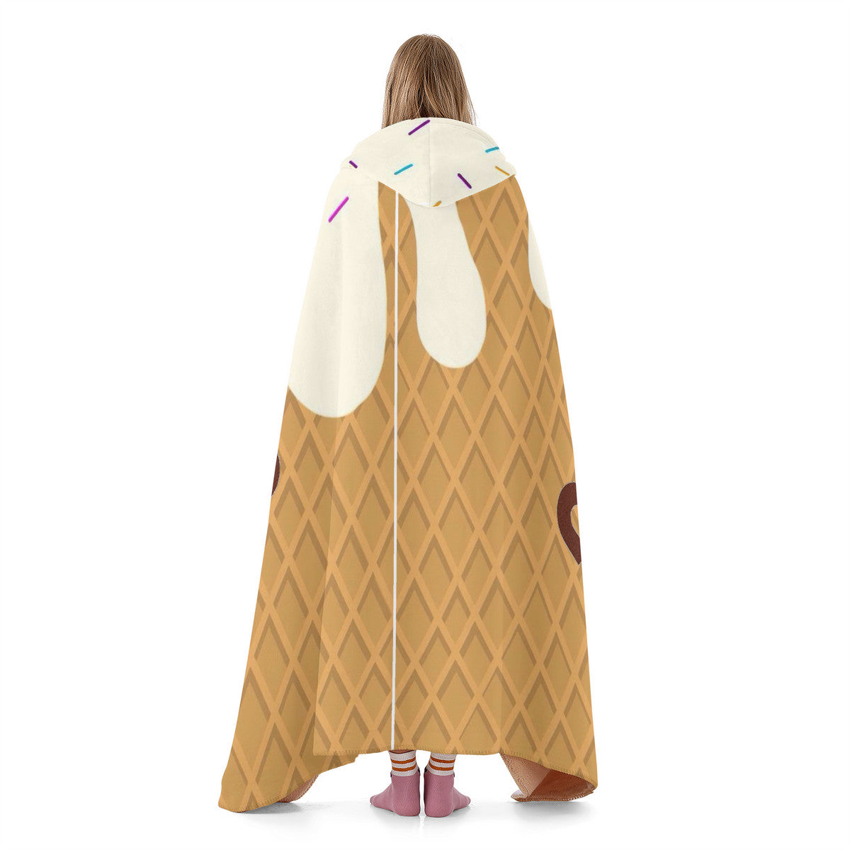 Ice cream cone vanilla SF_F15 Hooded Blanket