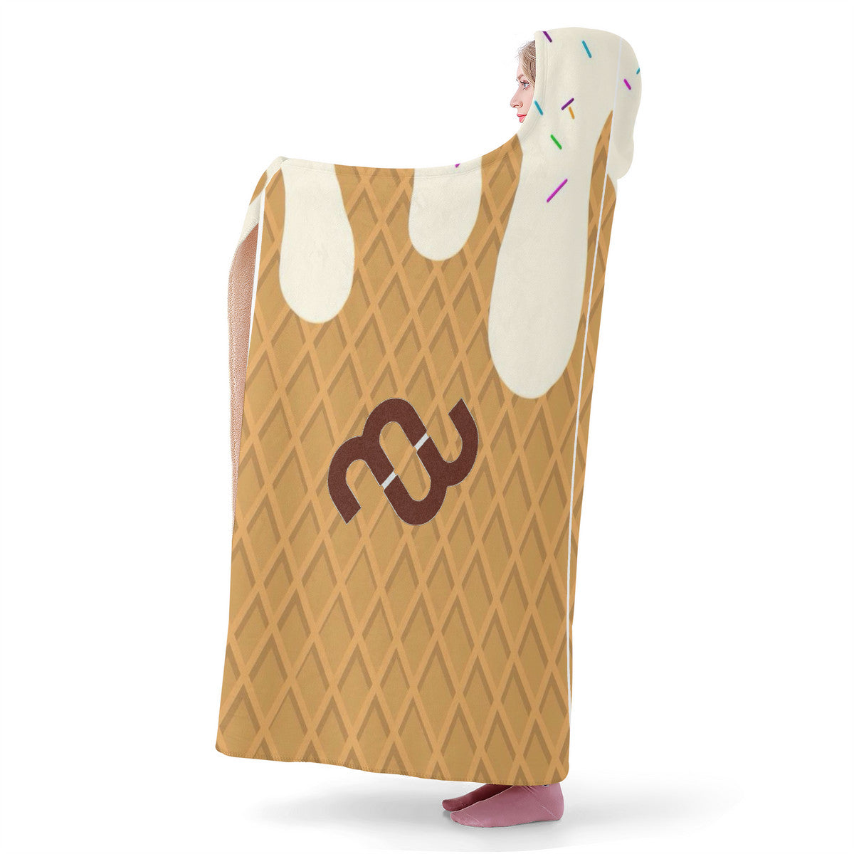 Ice cream cone vanilla SF_F15 Hooded Blanket
