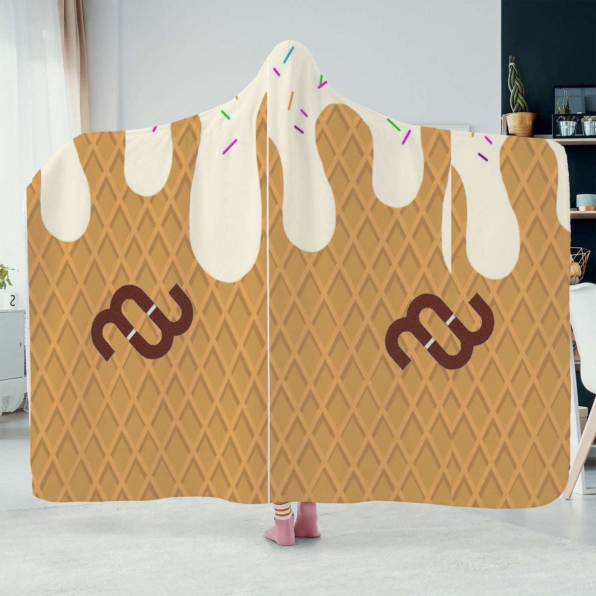Ice cream cone vanilla SF_F15 Hooded Blanket