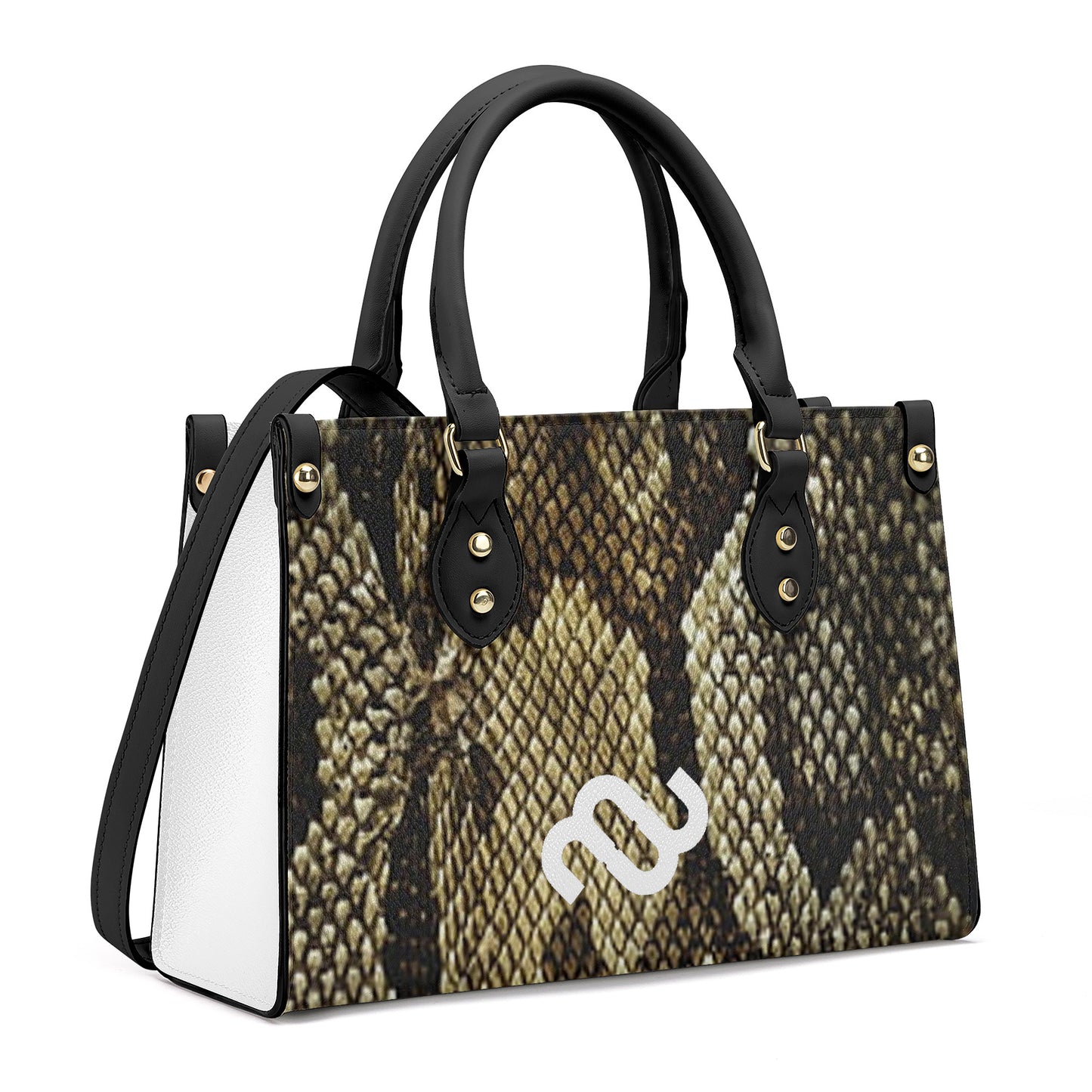 Money Bushae Snake Skin SF_B3 Luxury Women PU Tote Bag - Black