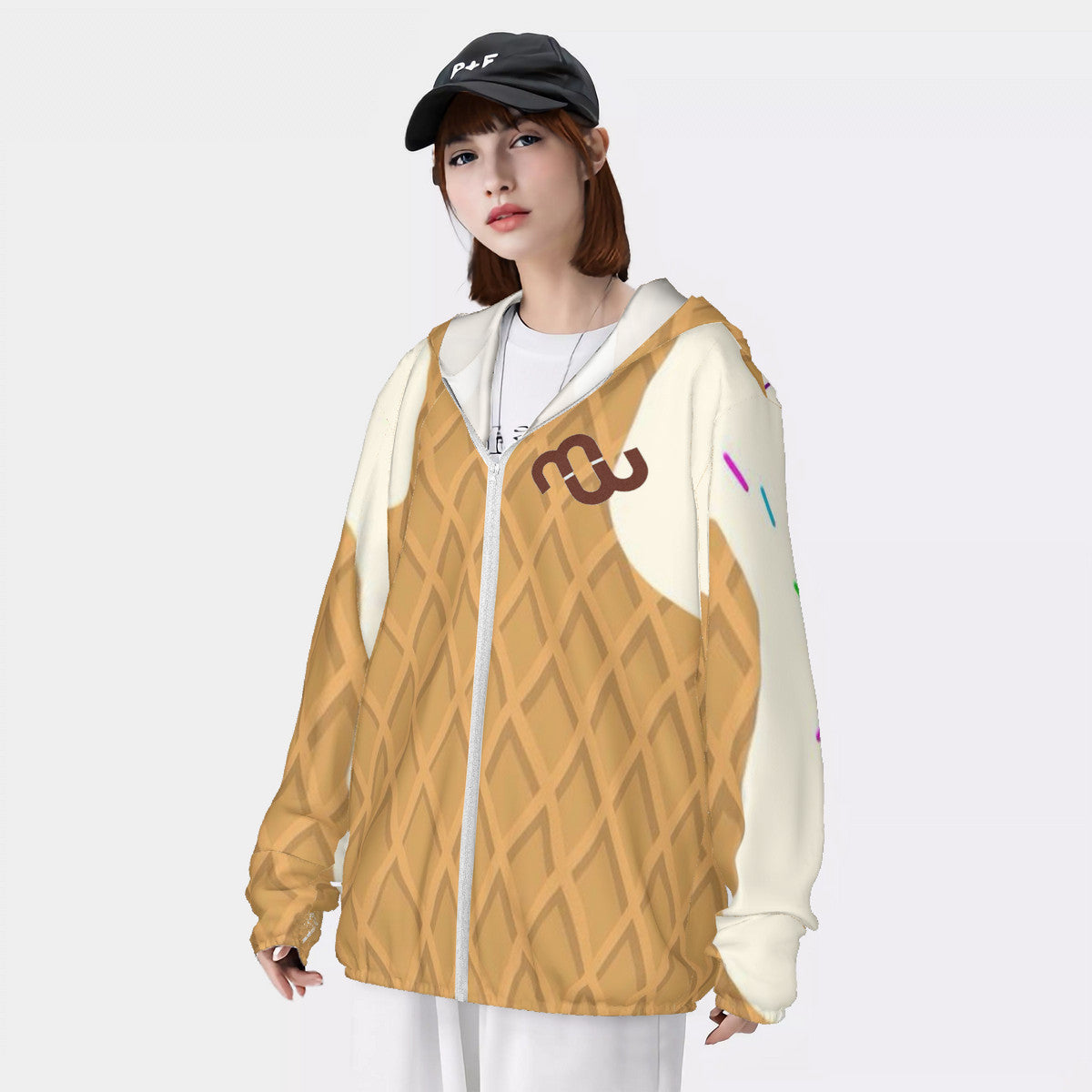 Money Bushae ice cream cone vanilla HC_F1 Sun Protective Lightweight Zipper Hoodie