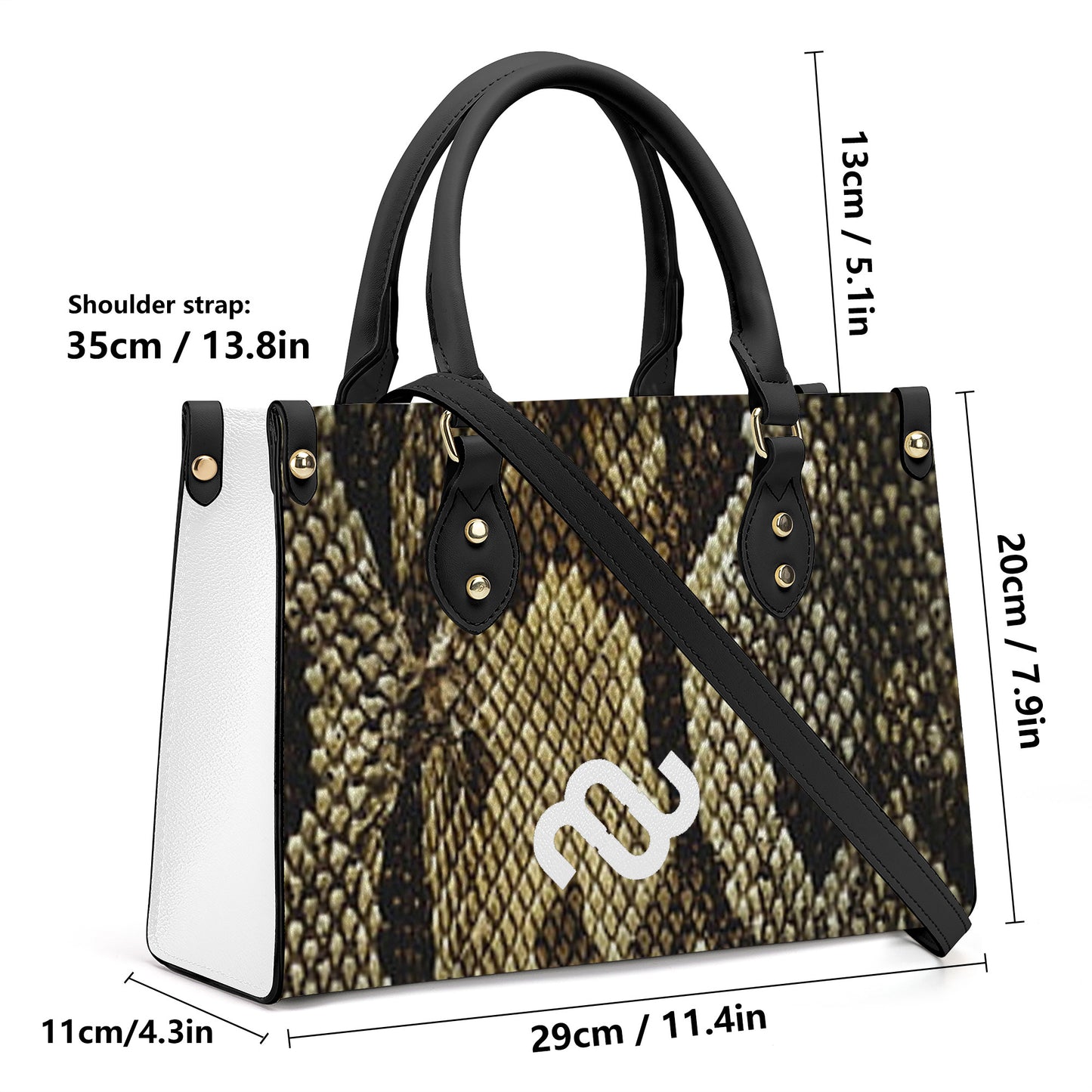Money Bushae Snake Skin SF_B3 Luxury Women PU Tote Bag - Black