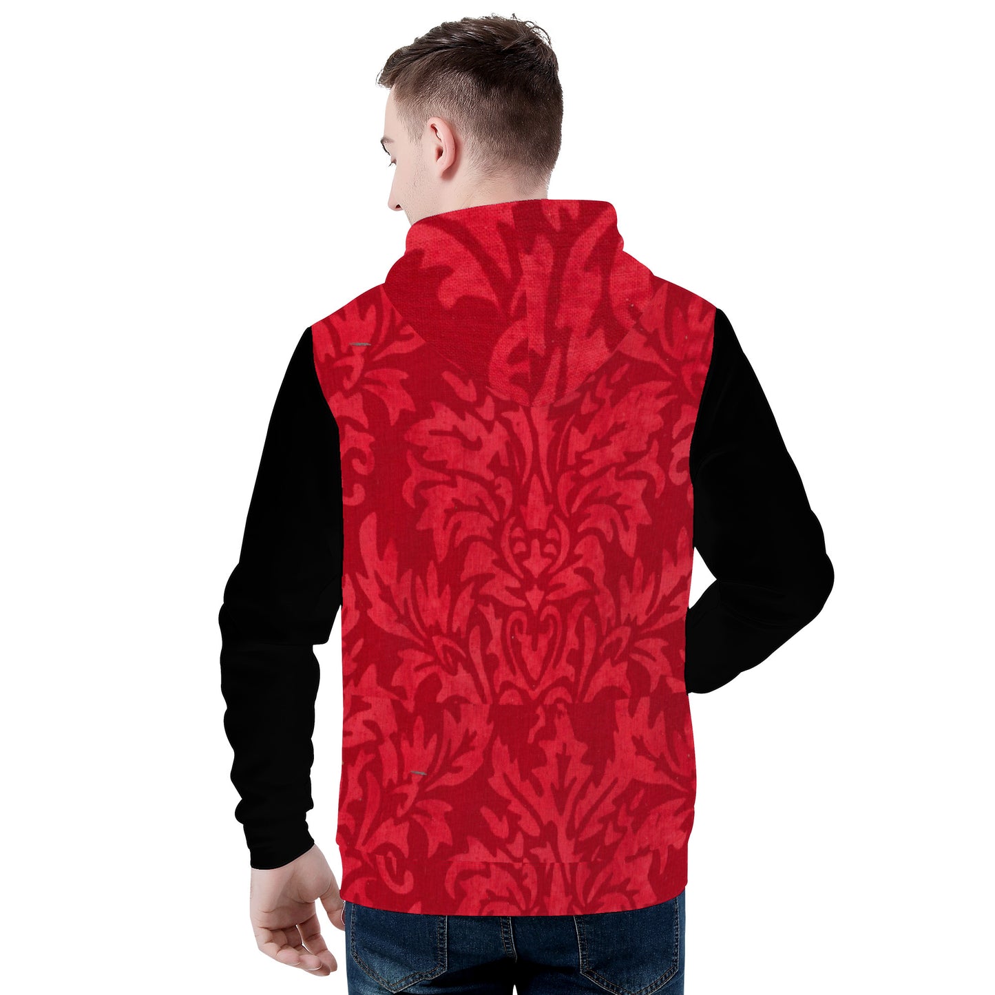 Money Bushae D55 Men's All Over Print Hoodie black and red