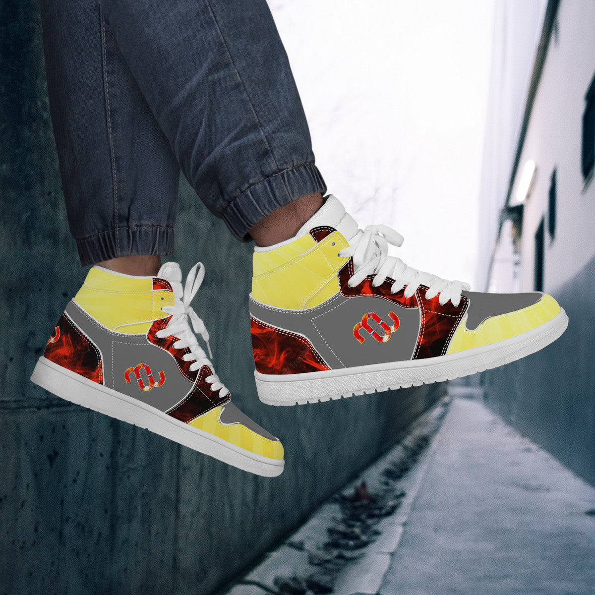 Money Bushae D17 High Top Synthetic Leather Sneaker