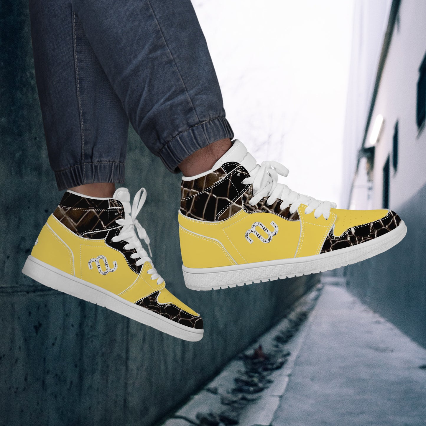 Money Bushae D17 High Top Synthetic Leather Sneaker