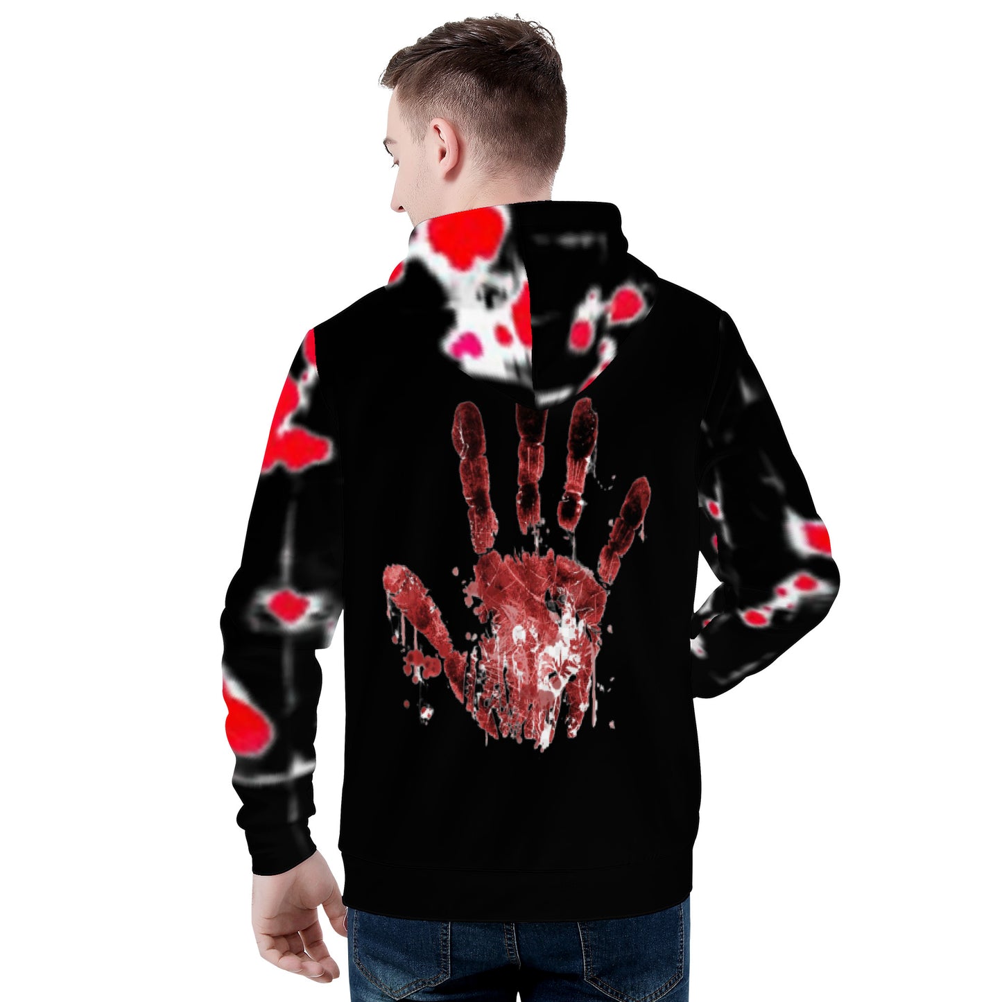Money Bushae D55 Men's All Over Print Hoodie Blood Splats