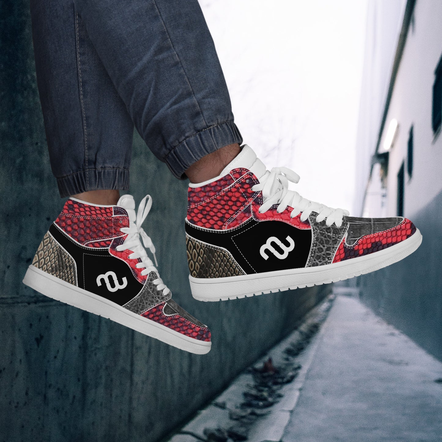 Money Bushae D17 High Top Synthetic Leather Sneaker