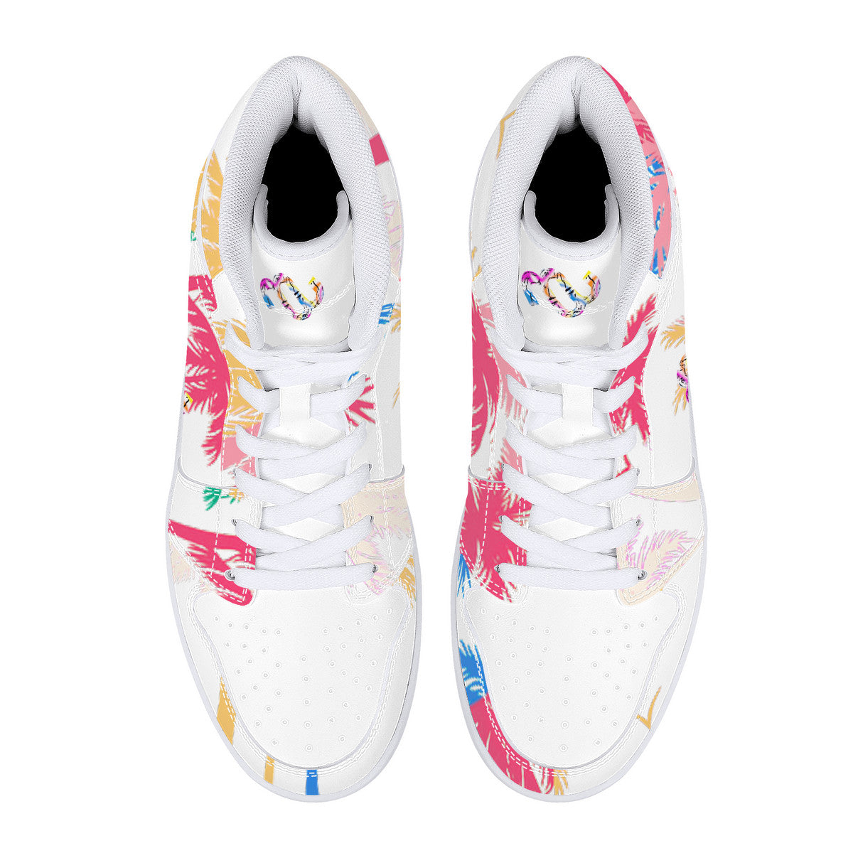 Money Bushae D16 High-Top Synthetic Leather Sneakers - White