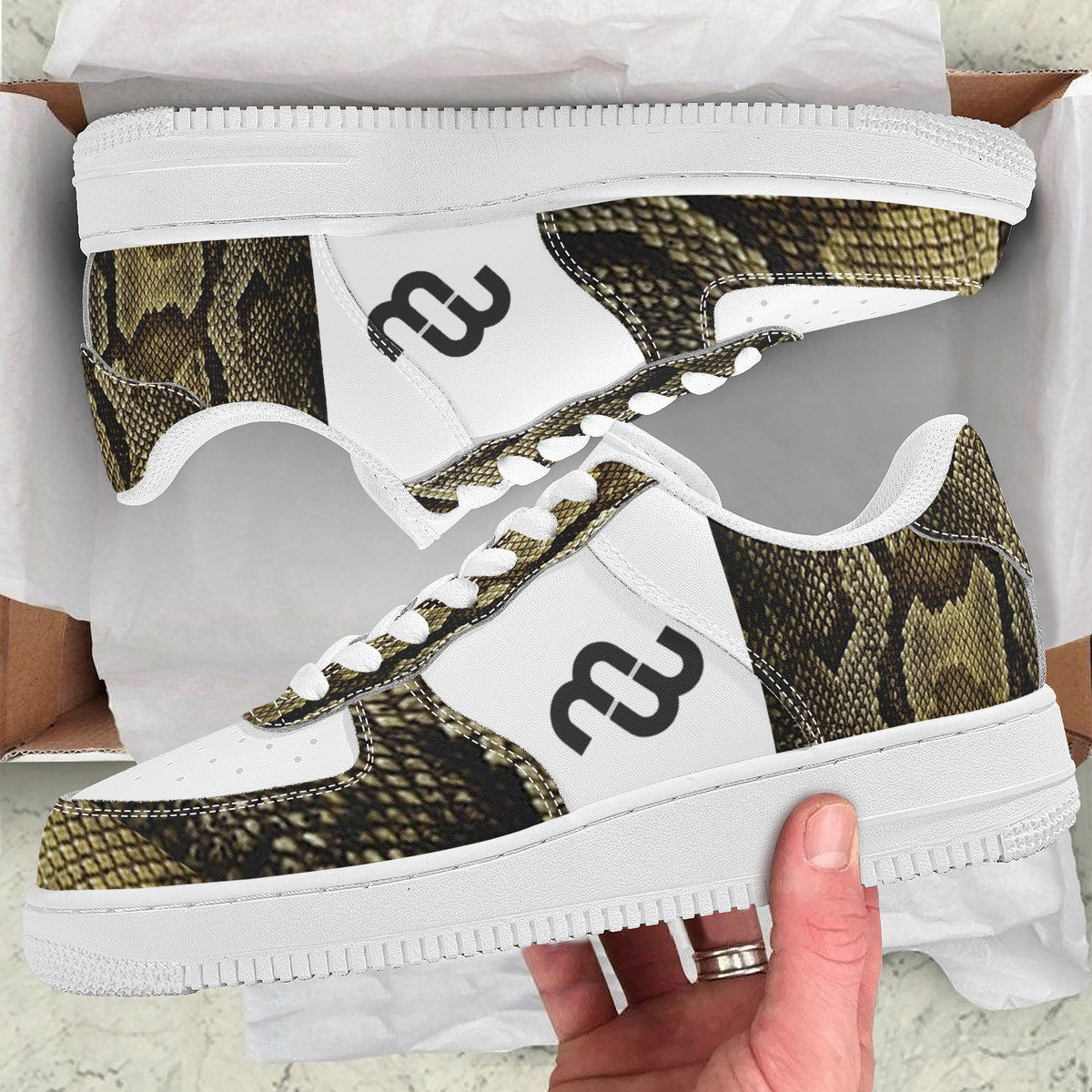 Money Bushae Snake skin print SF_F8 Low Top Unisex Sneaker