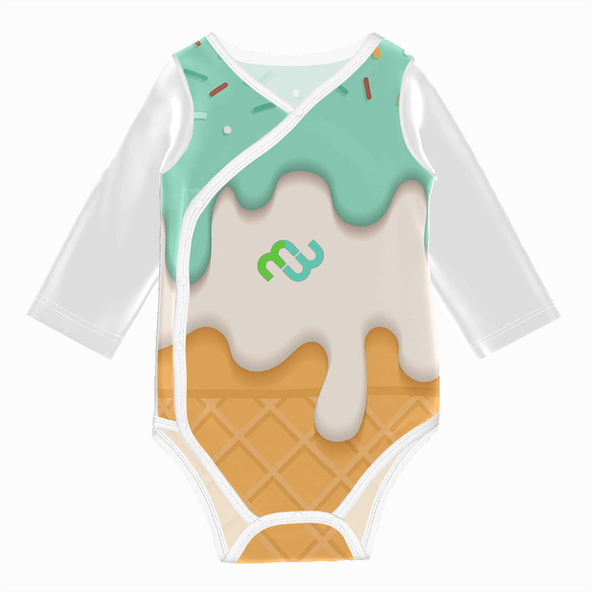 Money Bushae ice cream cone mint HC_C90 Baby Long-Sleeve Bodysuit