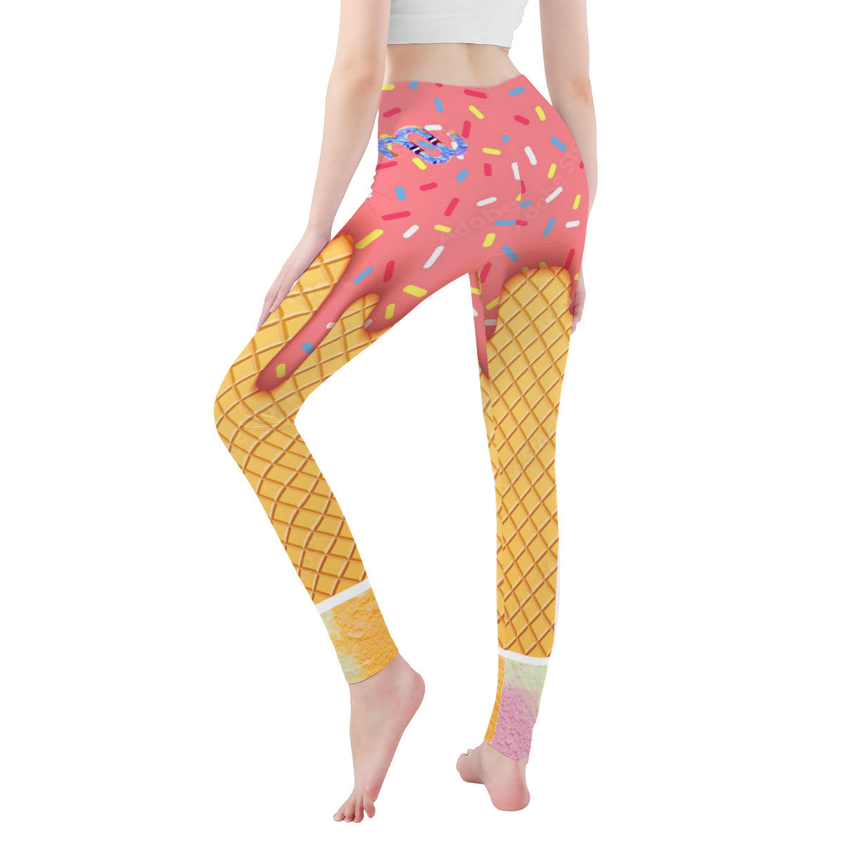 Money Bushae Ice cream sherbet D48 All-Over Print Yoga Leggings