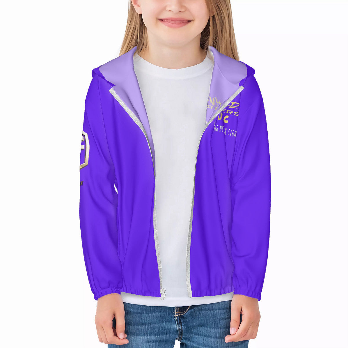 Hsm HC_F2 Kids Sun Protective Lightweight Zipper Hoodie