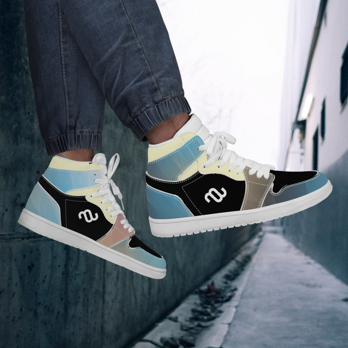 Money Bushae D17 High Top Synthetic Leather Sneaker