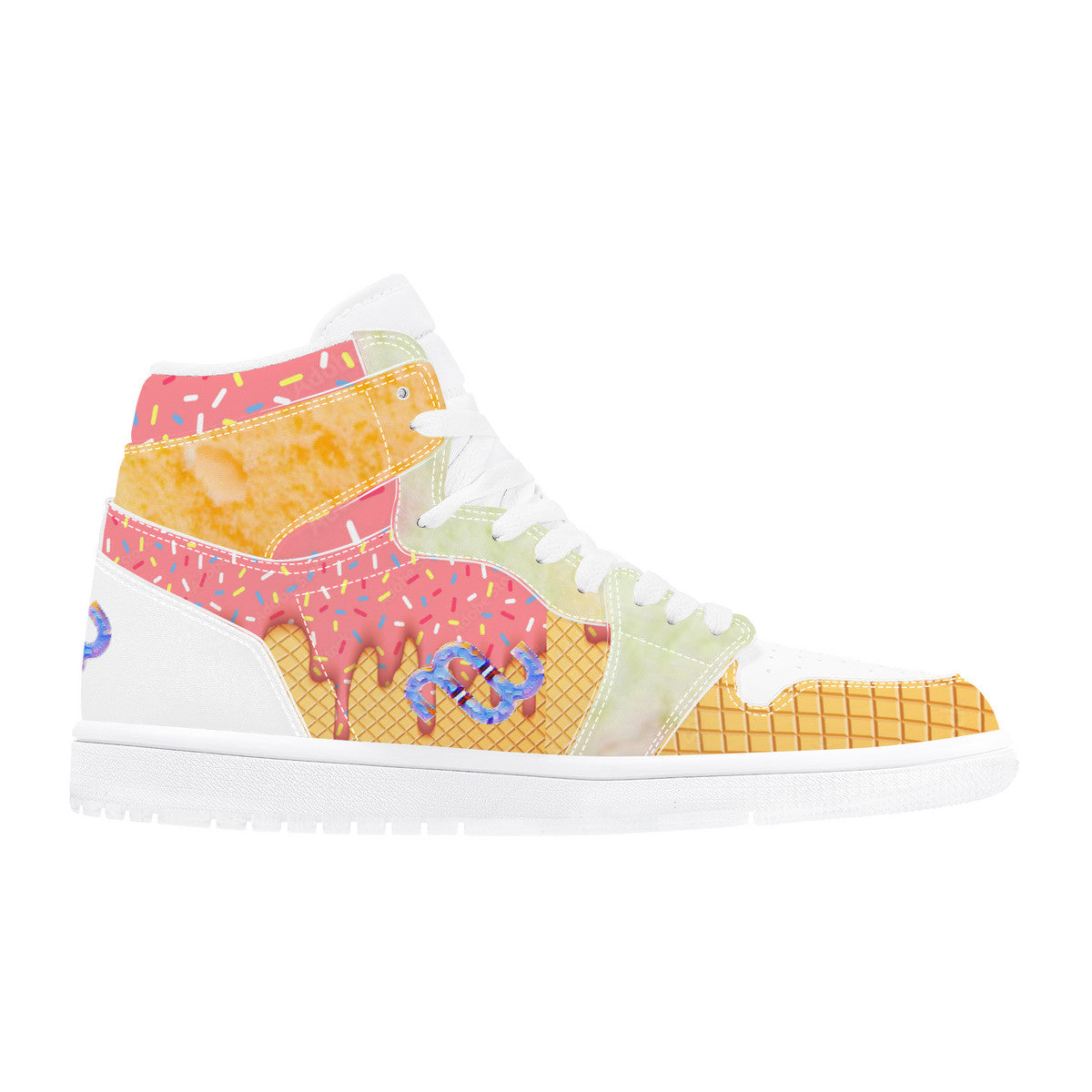 Money Bushae ice cream cone sherbet D17 High Top Synthetic Leather Sneaker