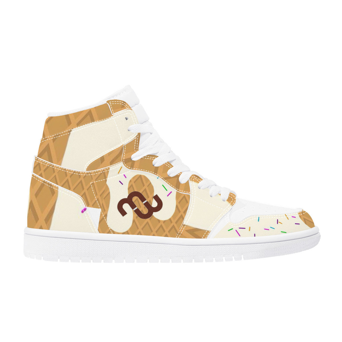 Money Bushae ice cream cone vanilla D17 High Top Synthetic Leather Sneaker