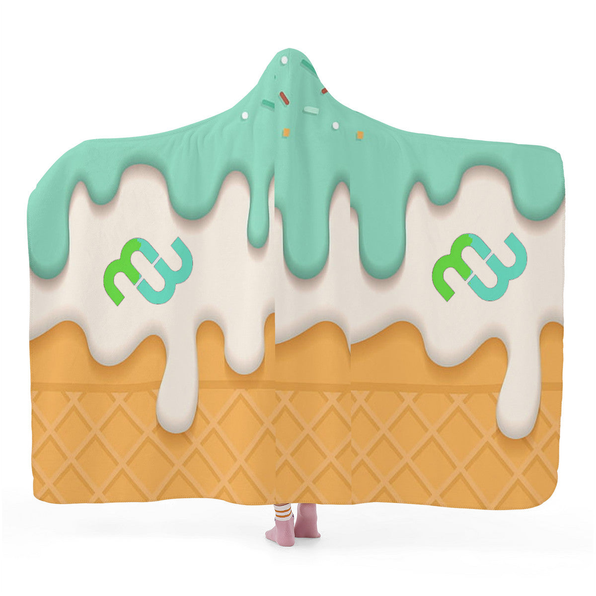 Ice cream cone mint SF_F15 Hooded Blanket