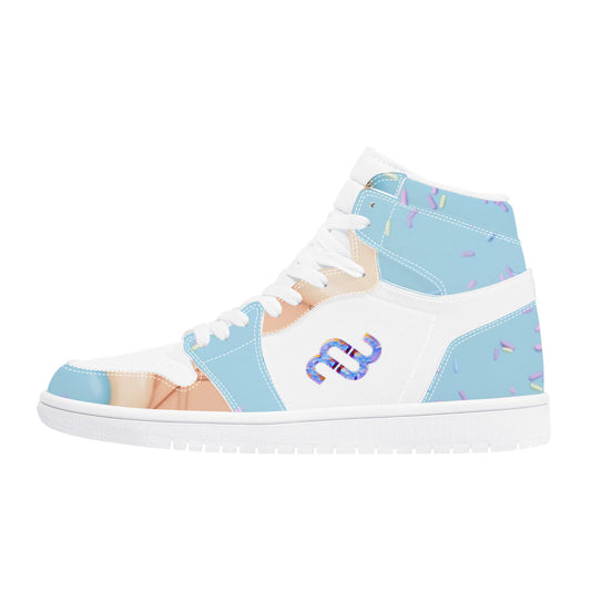 Money Bushae Ice Cream blue D17 High Top Synthetic Leather Sneaker