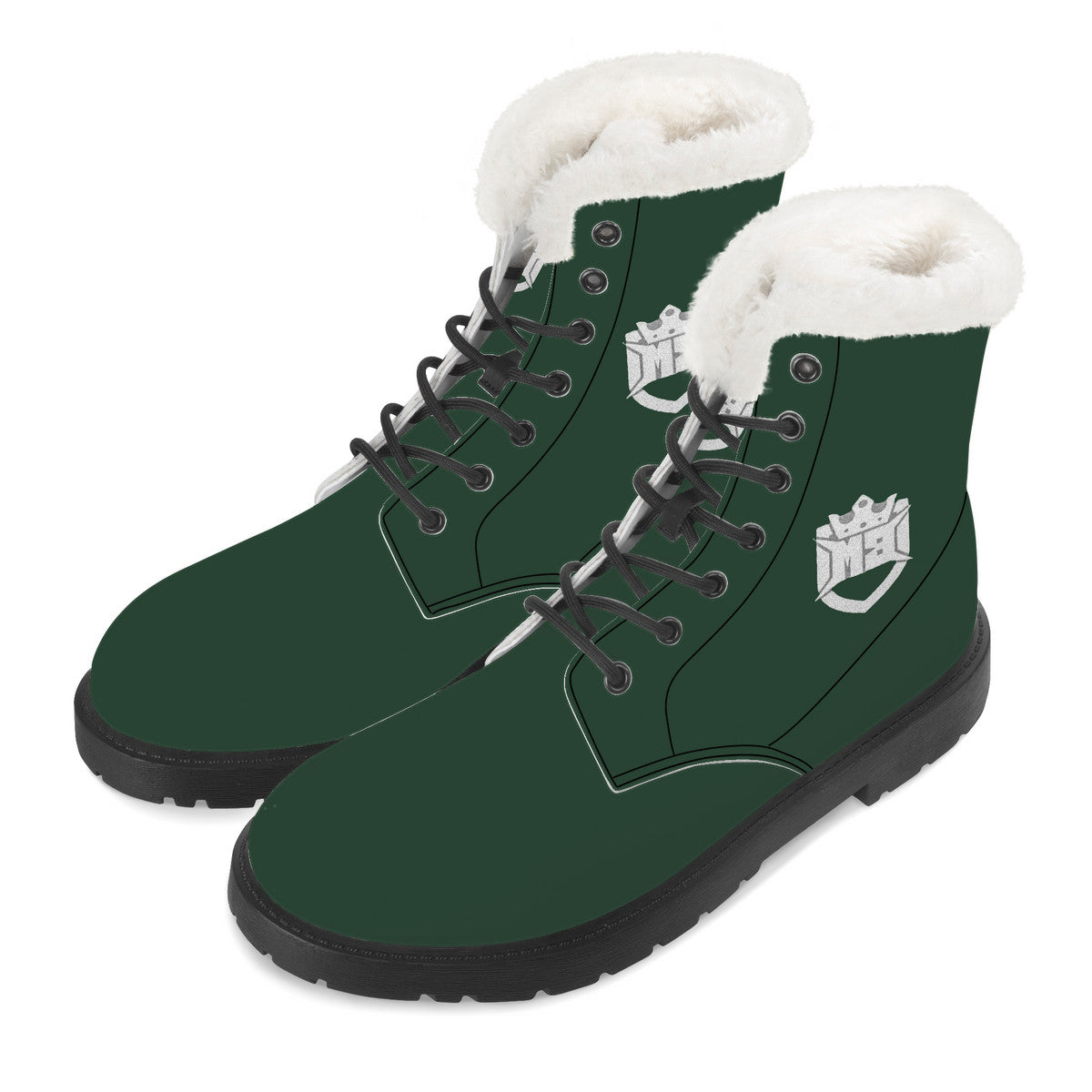 Money Bushae Money Green SF_D86 Faux Fur Synthetic Leather Boot