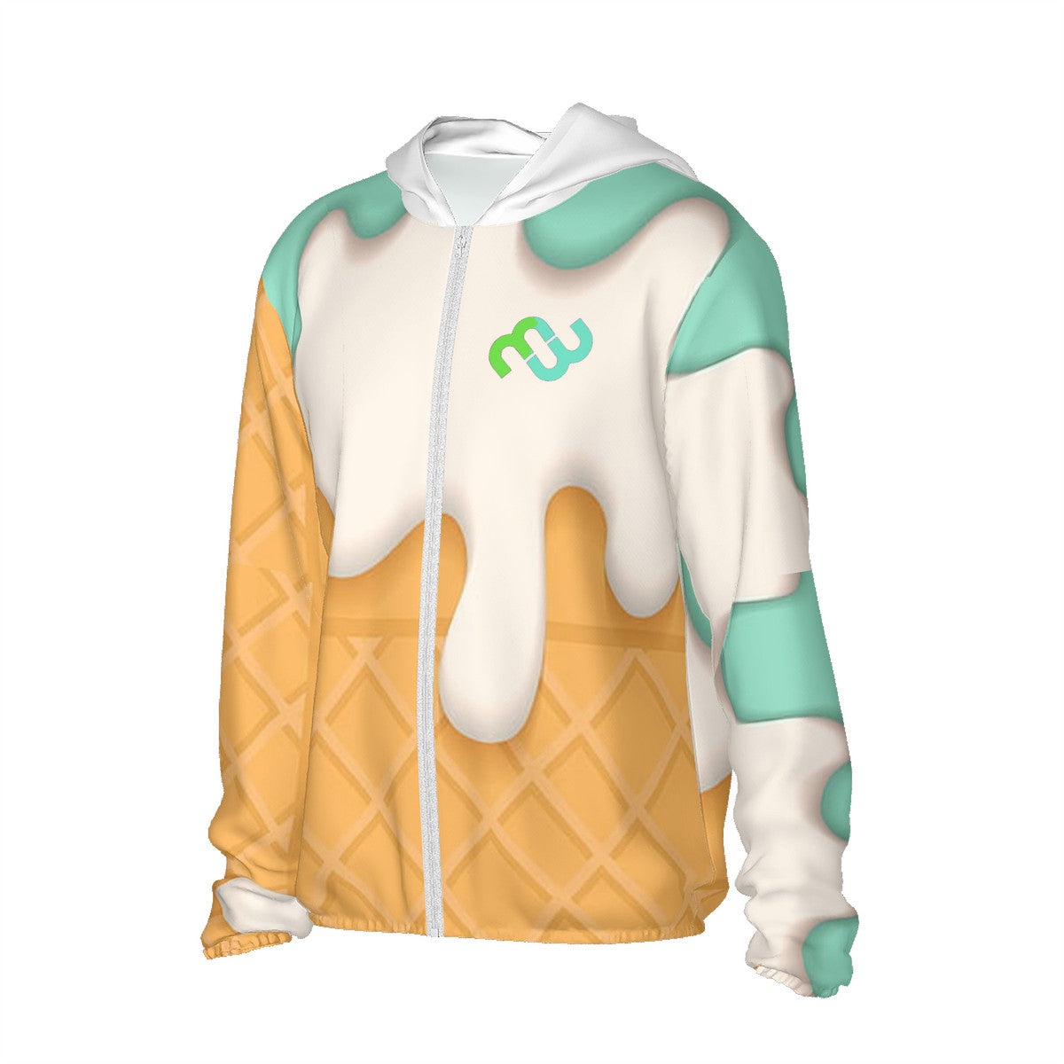 Money Bushae ice cream cone mint HC_F1 Sun Protective Lightweight Zipper Hoodie