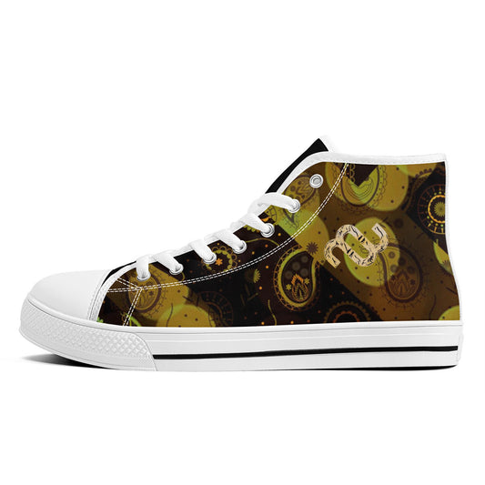 Money Bushae FWS High-Top Canvas Shoes With Customized Tongue - White