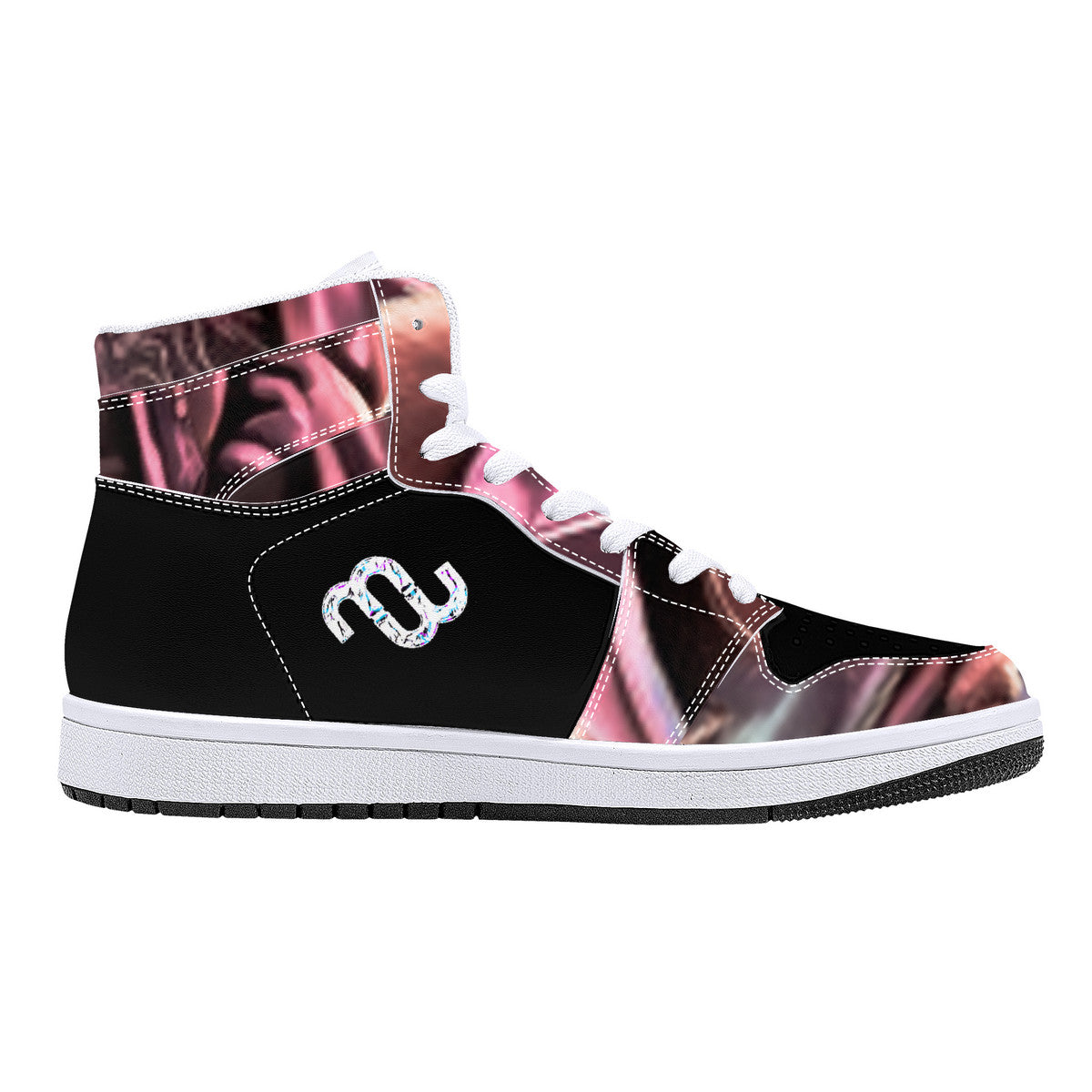 Money Bushae D16 High-Top Synthetic Leather Sneakers - White