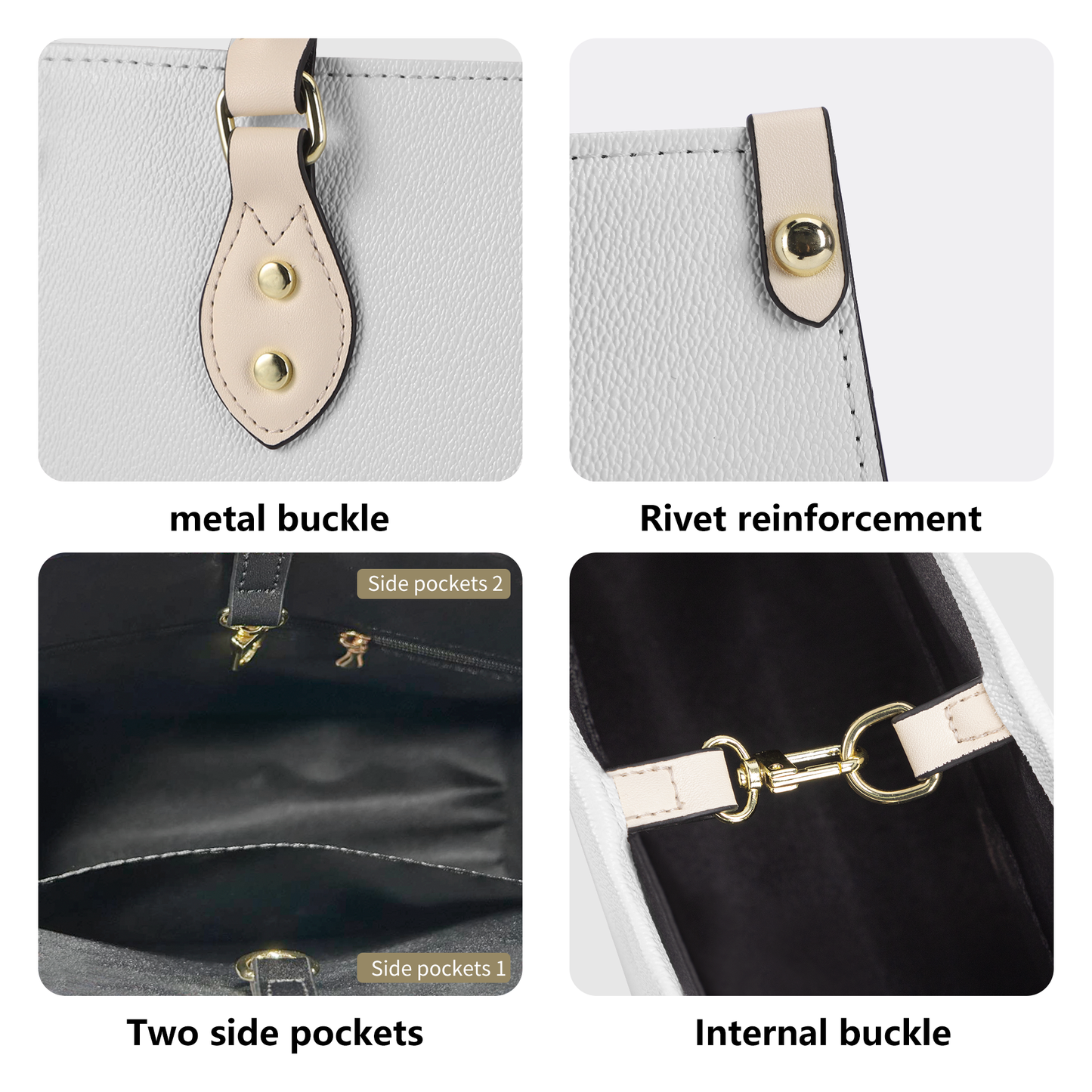 Money Bushae ice cream cone vanilla SF_B3 Luxury Women PU Tote Bag - White