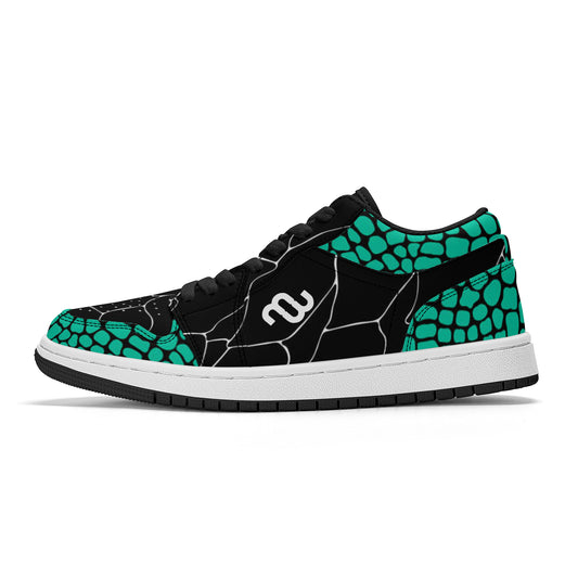 Money Bushae Gator Skin SF_S40 Unisex Low Top Skateboard Sneakers - Black