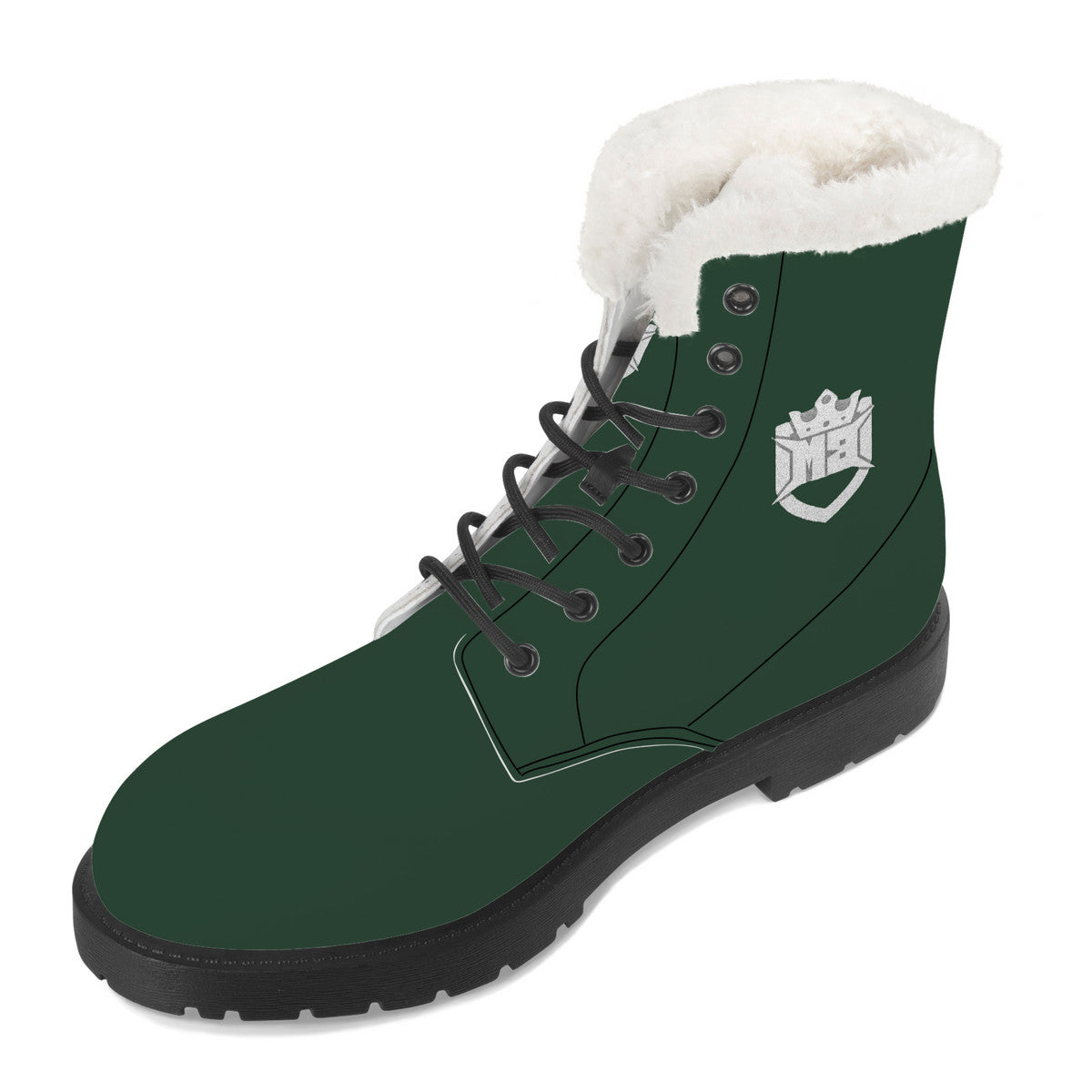 Money Bushae Money Green SF_D86 Faux Fur Synthetic Leather Boot