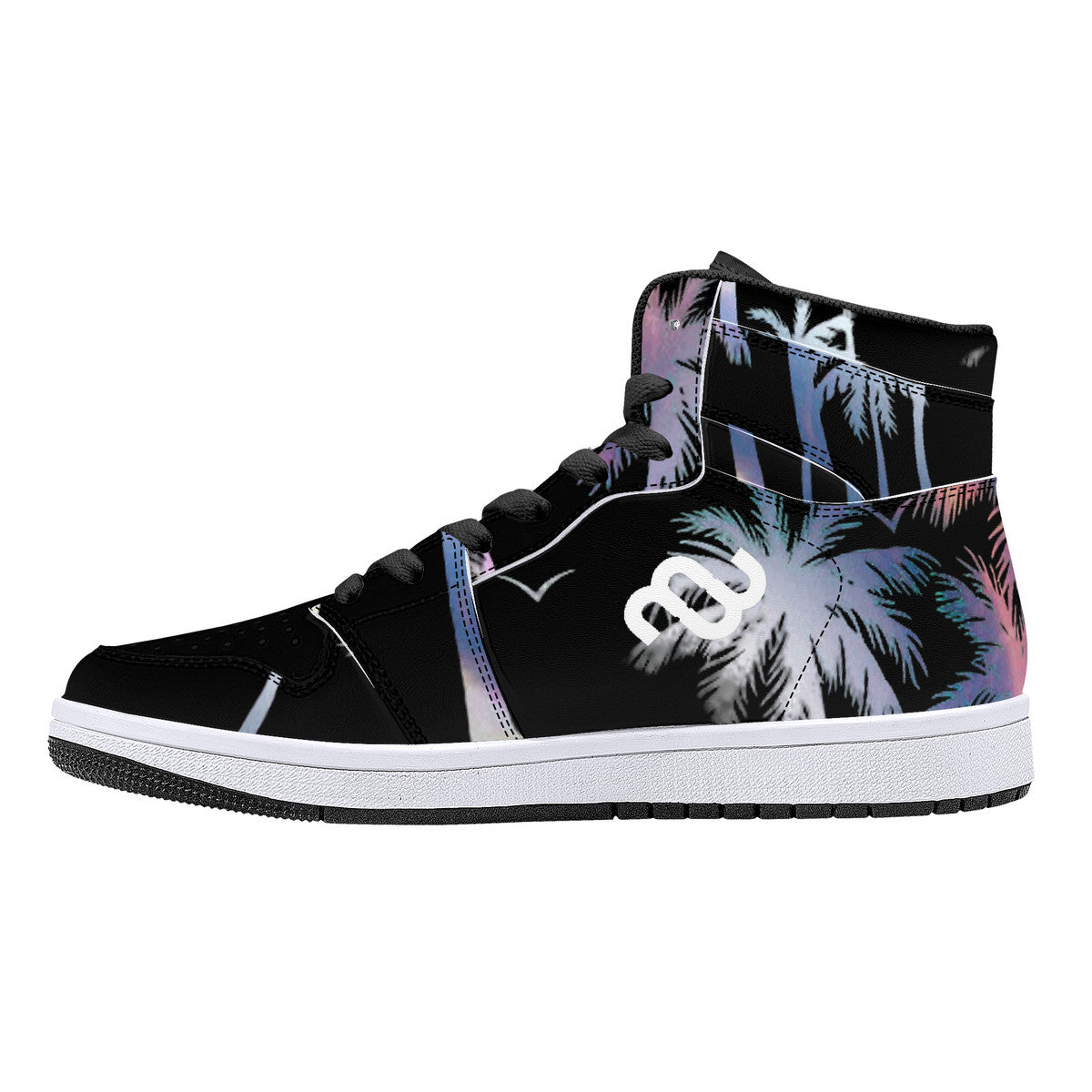 Money Bushae D16 High-Top Synthetic Leather Sneakers - Black