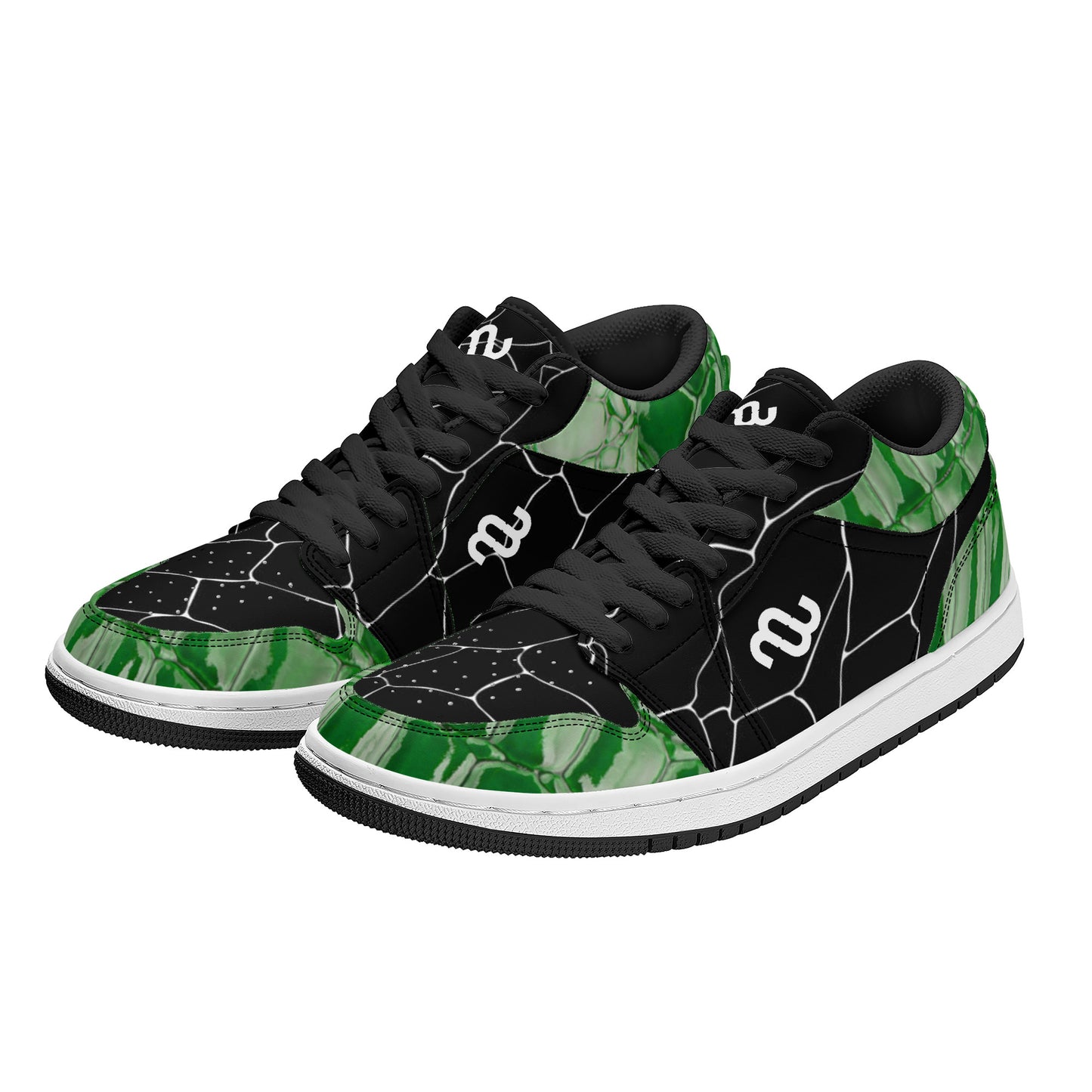 Money Bushae Gator Skin SF_S40 Unisex Low Top Skateboard Sneakers - Black