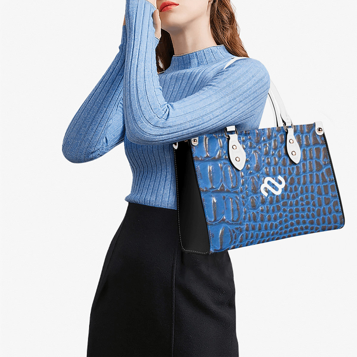 Money Bushae Gator Skin Multiple Sizes Upgraded Luxury Women PU Leather Handbag