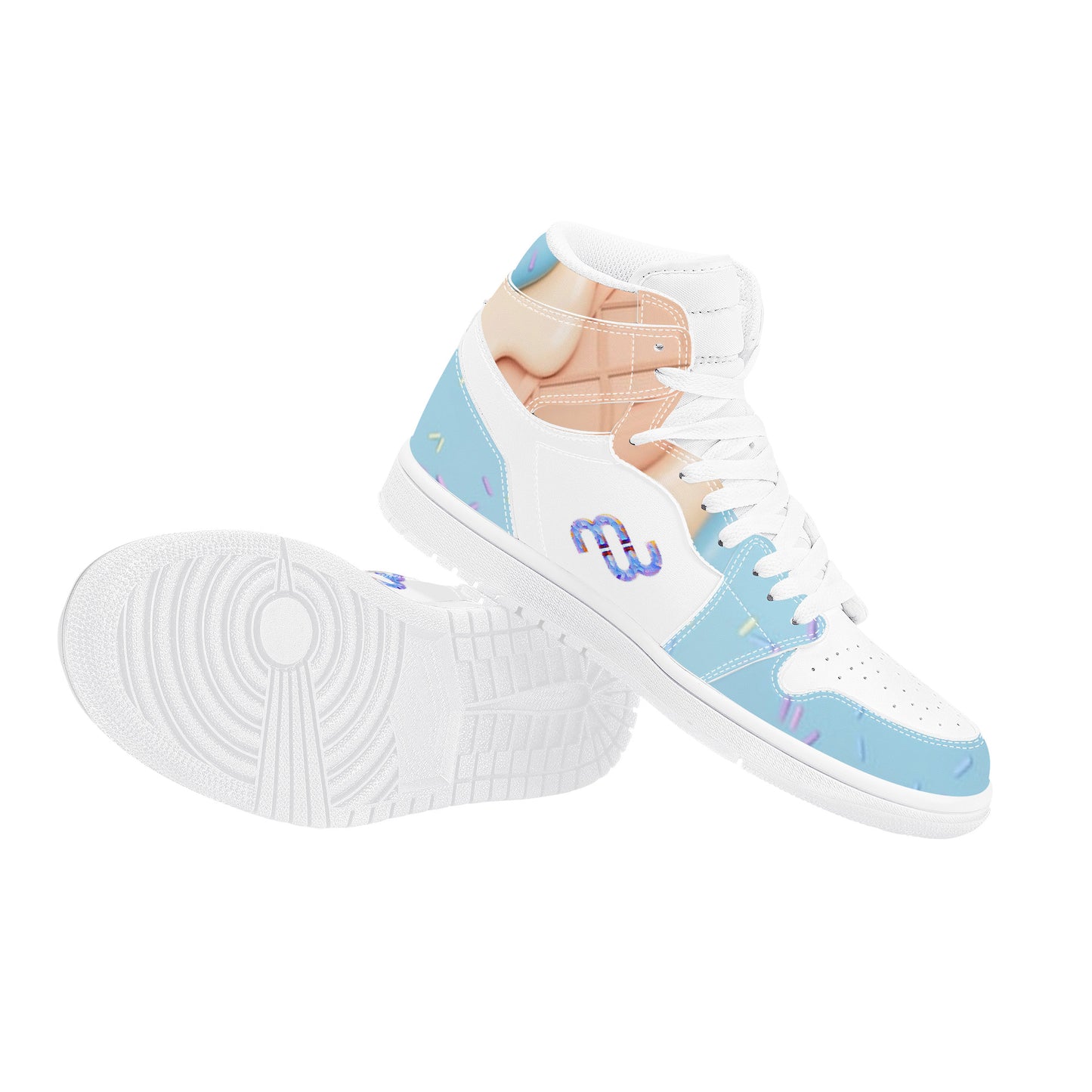 Money Bushae Ice Cream blue D17 High Top Synthetic Leather Sneaker