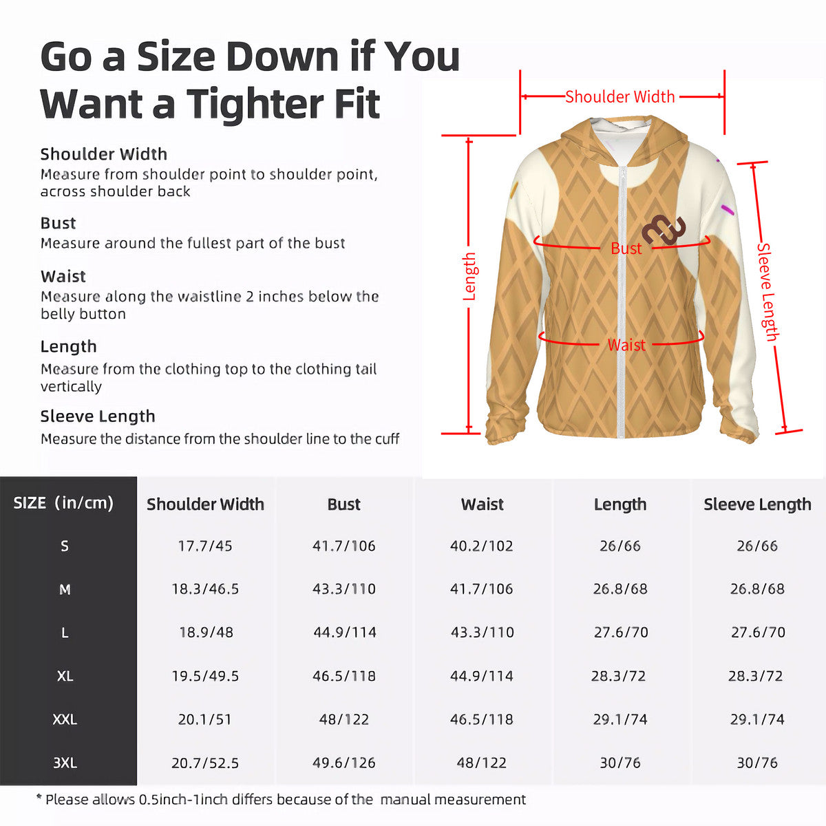 Money Bushae ice cream cone vanilla HC_F1 Sun Protective Lightweight Zipper Hoodie