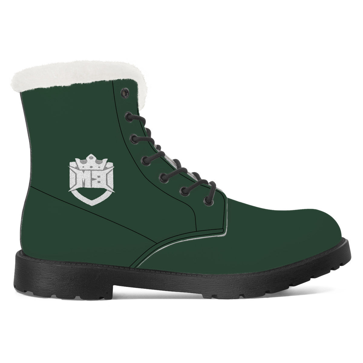 Money Bushae Money Green SF_D86 Faux Fur Synthetic Leather Boot