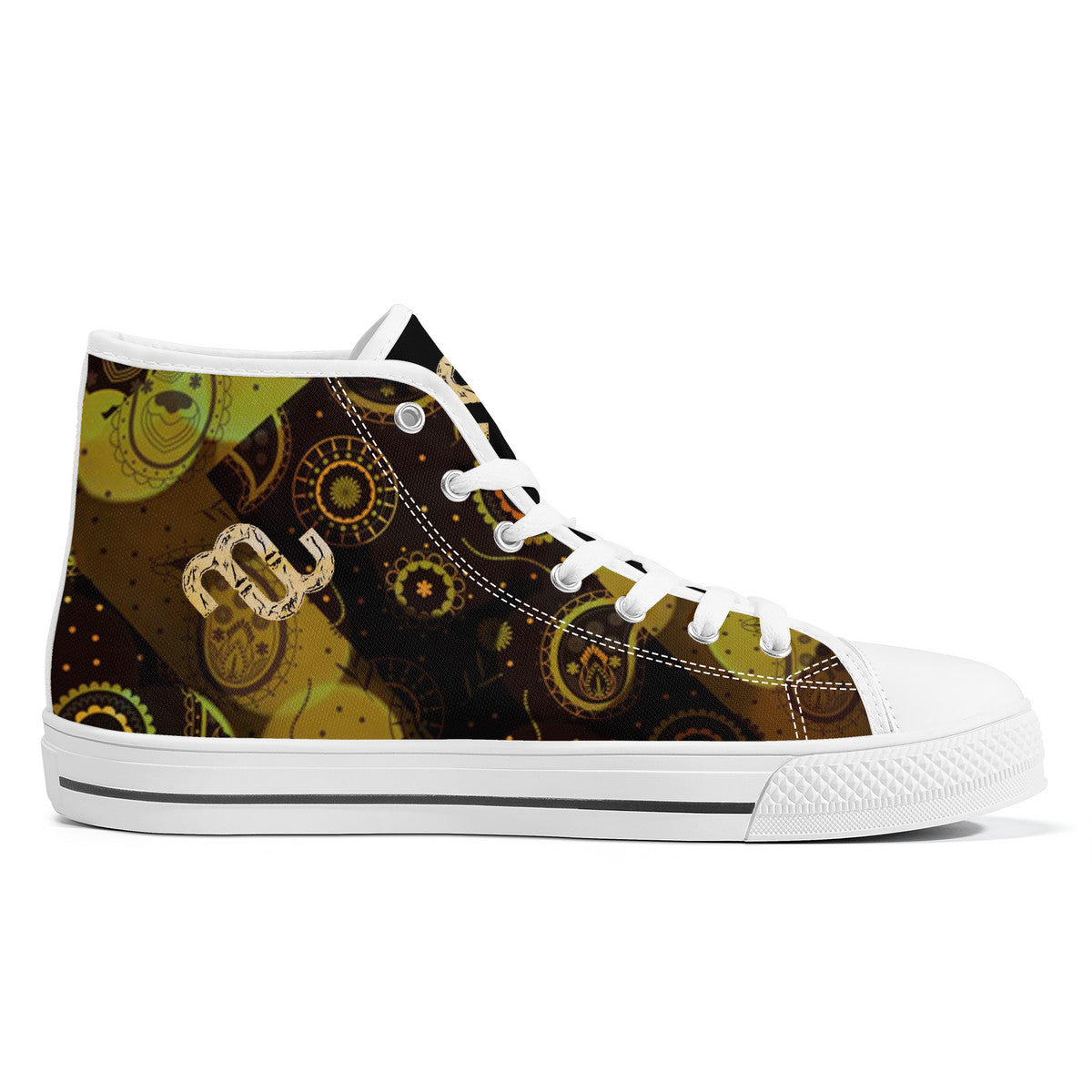 Money Bushae FWS High-Top Canvas Shoes With Customized Tongue - White