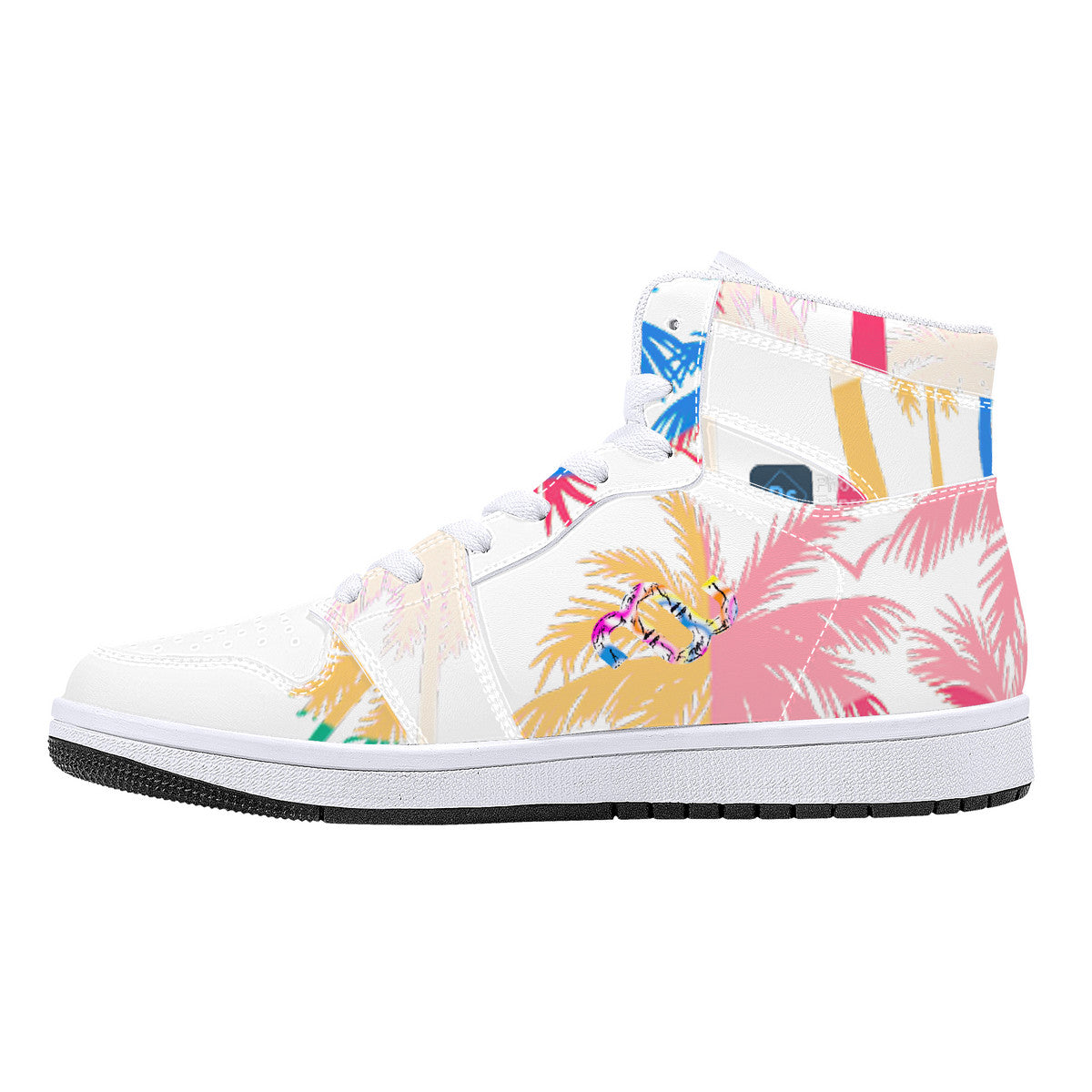 Money Bushae D16 High-Top Synthetic Leather Sneakers - White