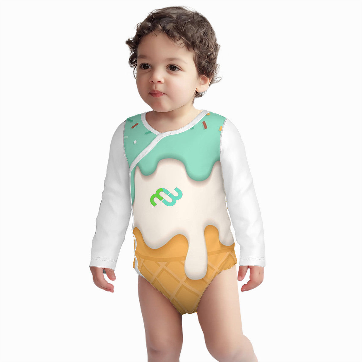 Money Bushae ice cream cone mint HC_C90 Baby Long-Sleeve Bodysuit