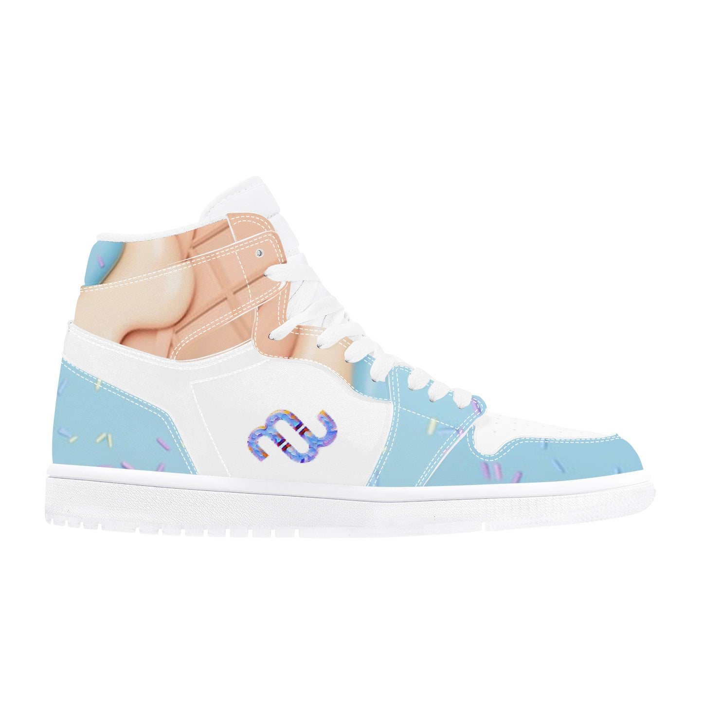 Money Bushae Ice Cream blue D17 High Top Synthetic Leather Sneaker