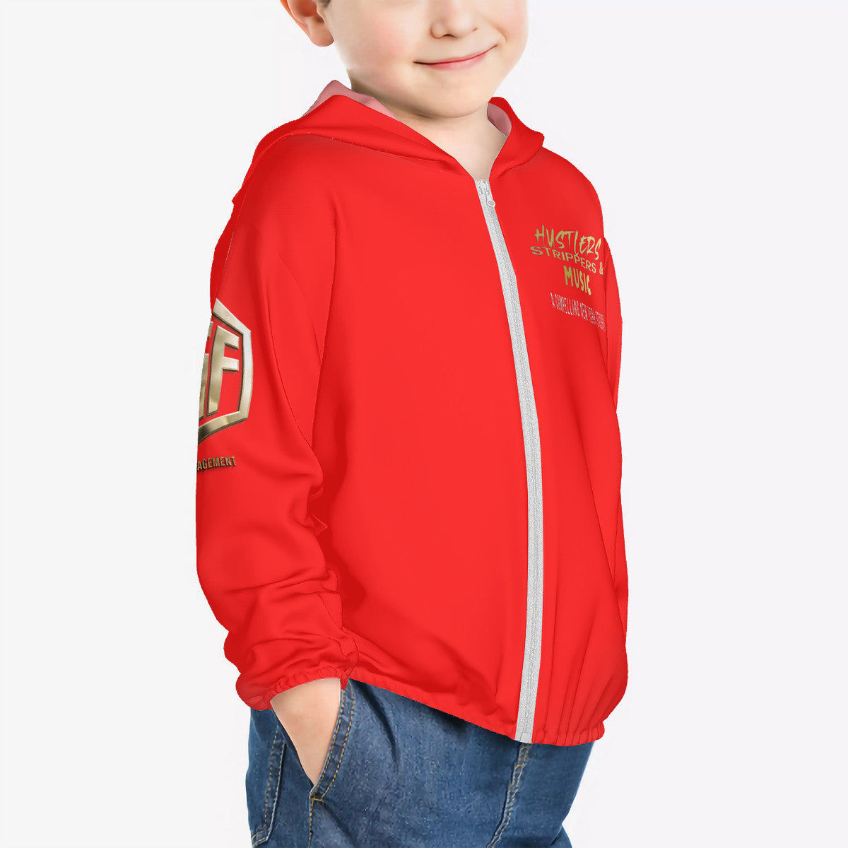 Hsm HC_F2 Kids Sun Protective Lightweight Zipper Hoodie