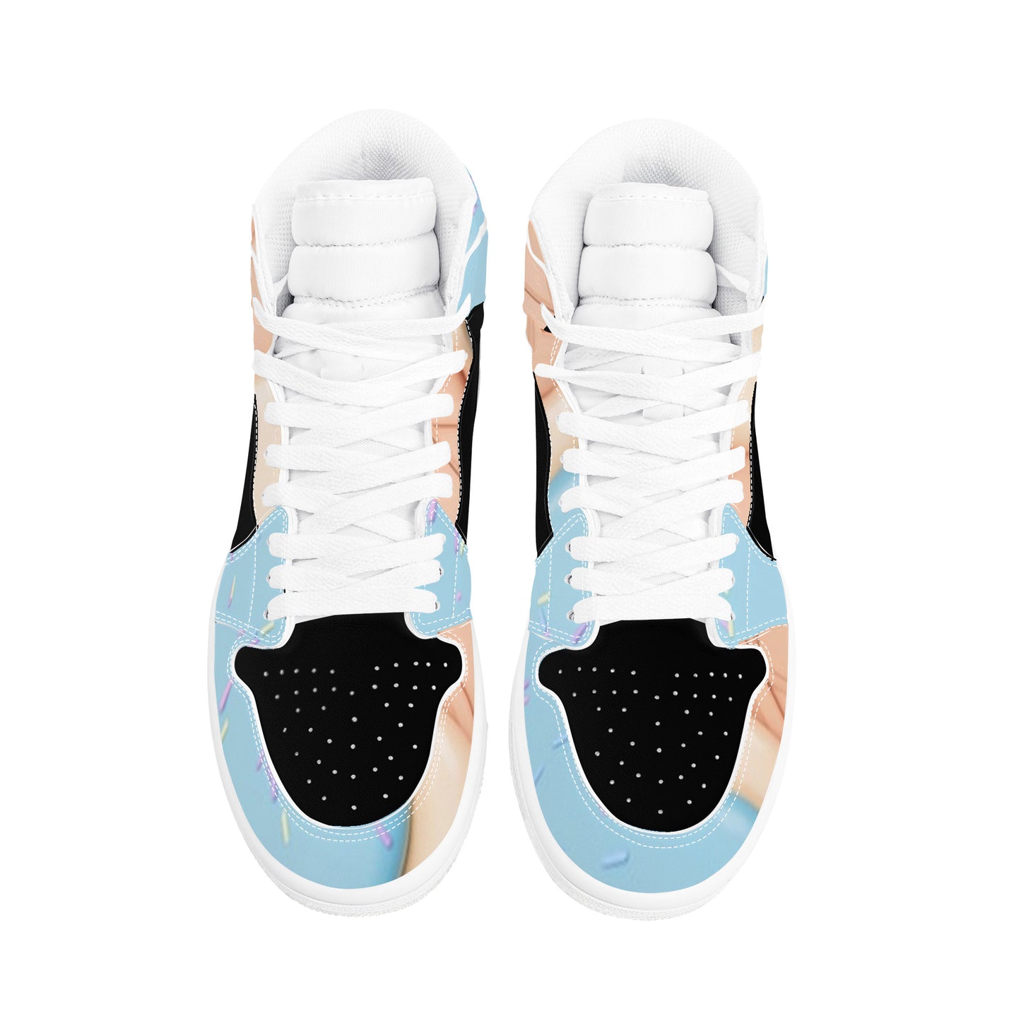 Money Bushae Ice Cream Cone Blue D17 High Top Synthetic Leather Sneaker