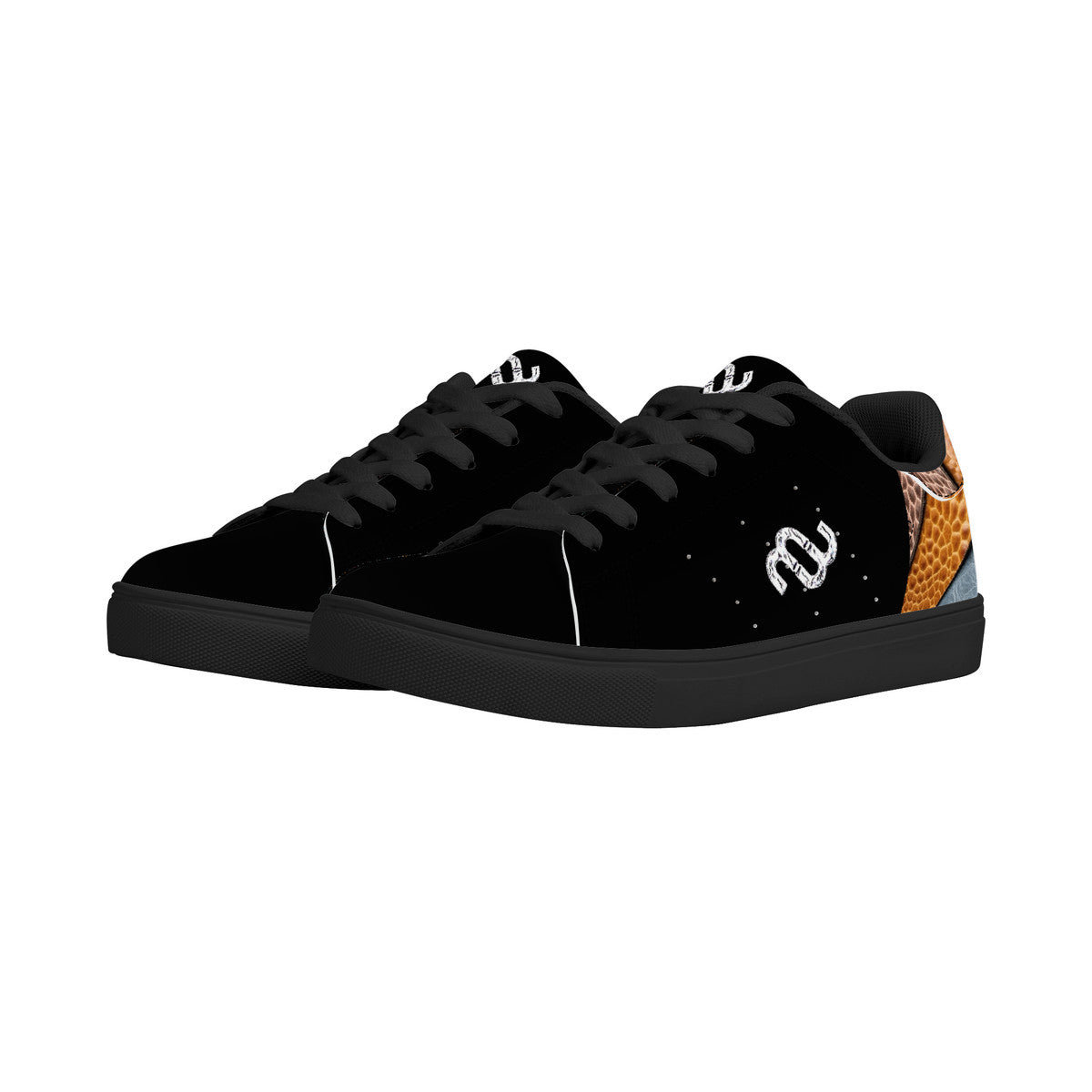 Money Bushae D27 Low-Top Synthetic Leather Sneakers - Black