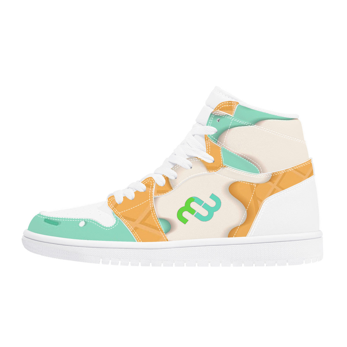 Money Bushae ice cream cone mint D17 High Top Synthetic Leather Sneaker