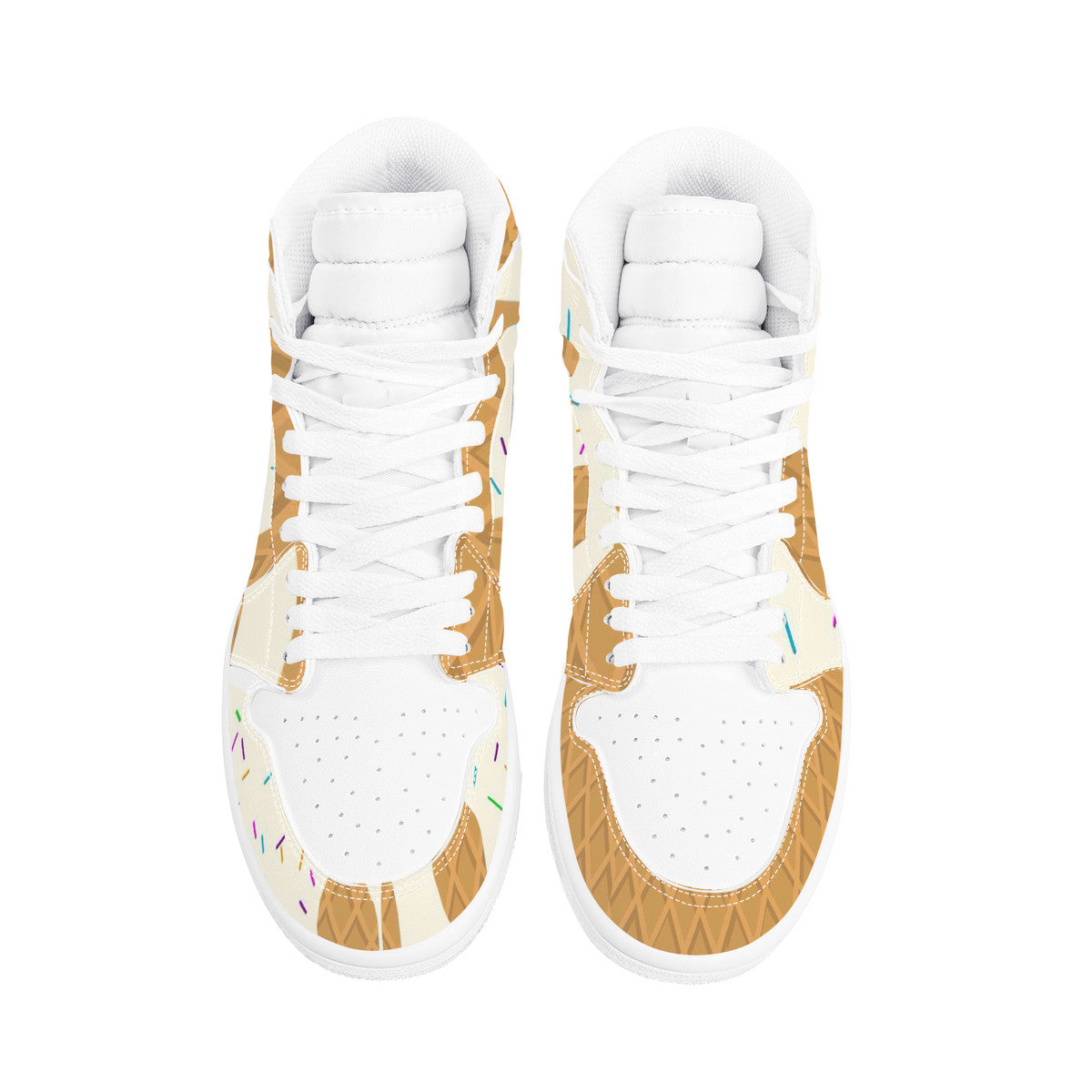 Money Bushae ice cream cone vanilla D17 High Top Synthetic Leather Sneaker