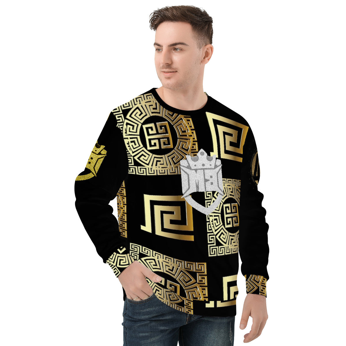 Money Bushae 45 D85 Men's All Over Print Sweater