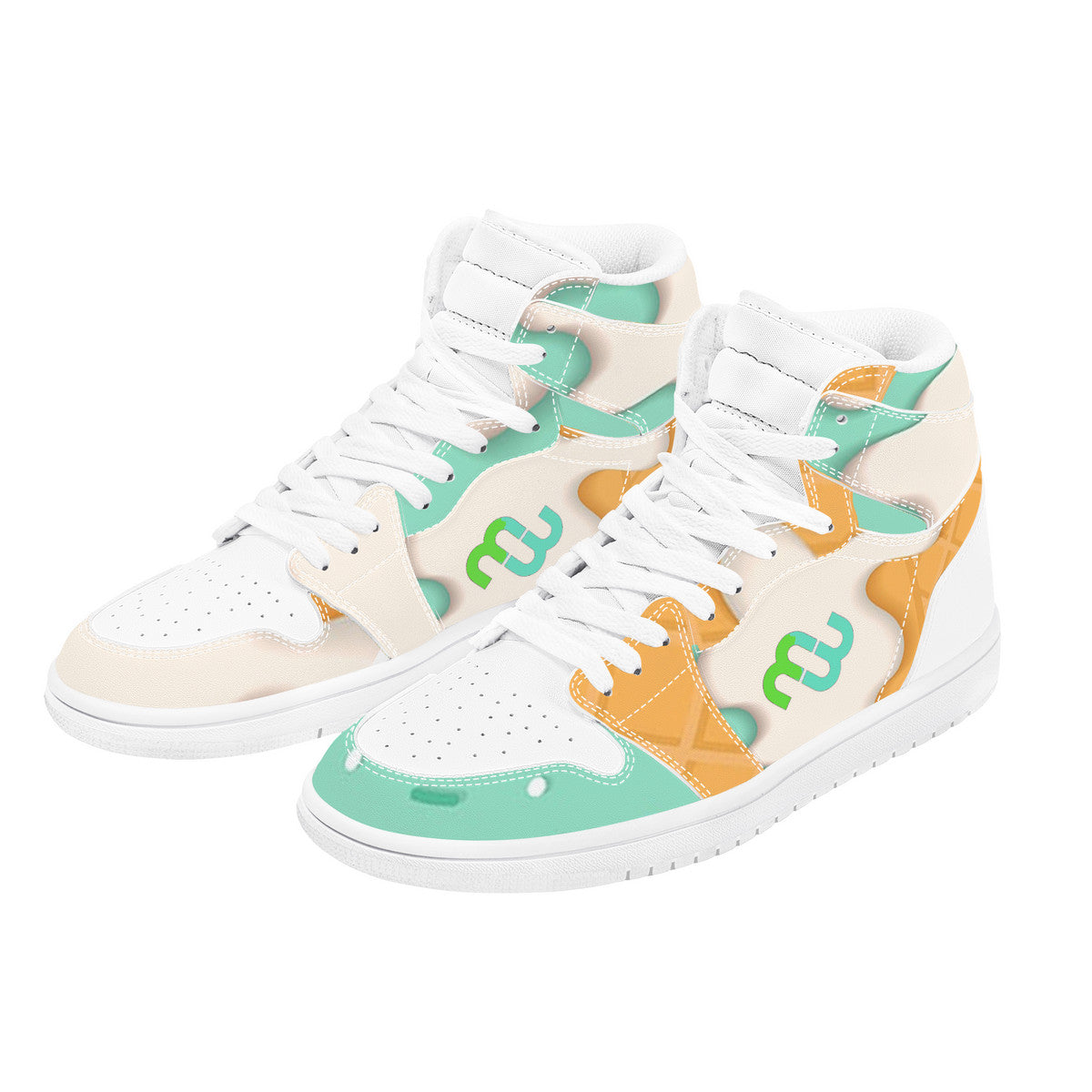 Money Bushae ice cream cone mint D17 High Top Synthetic Leather Sneaker