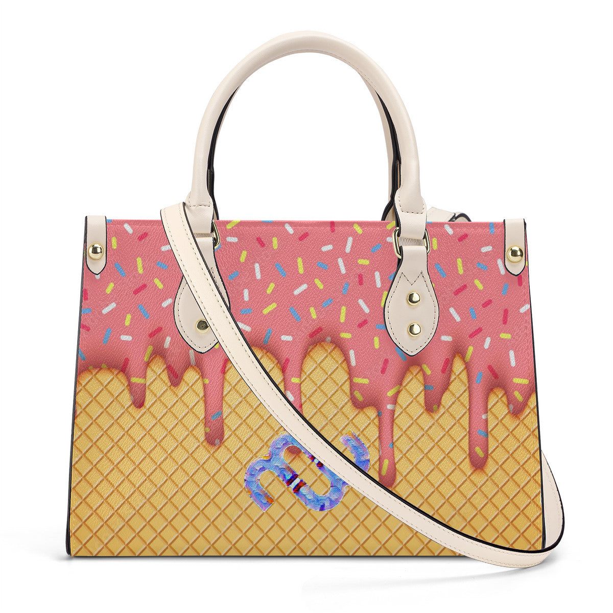 Money Bushae Ice cream sone sherbet SF_B3 Luxury Women PU Tote Bag - White