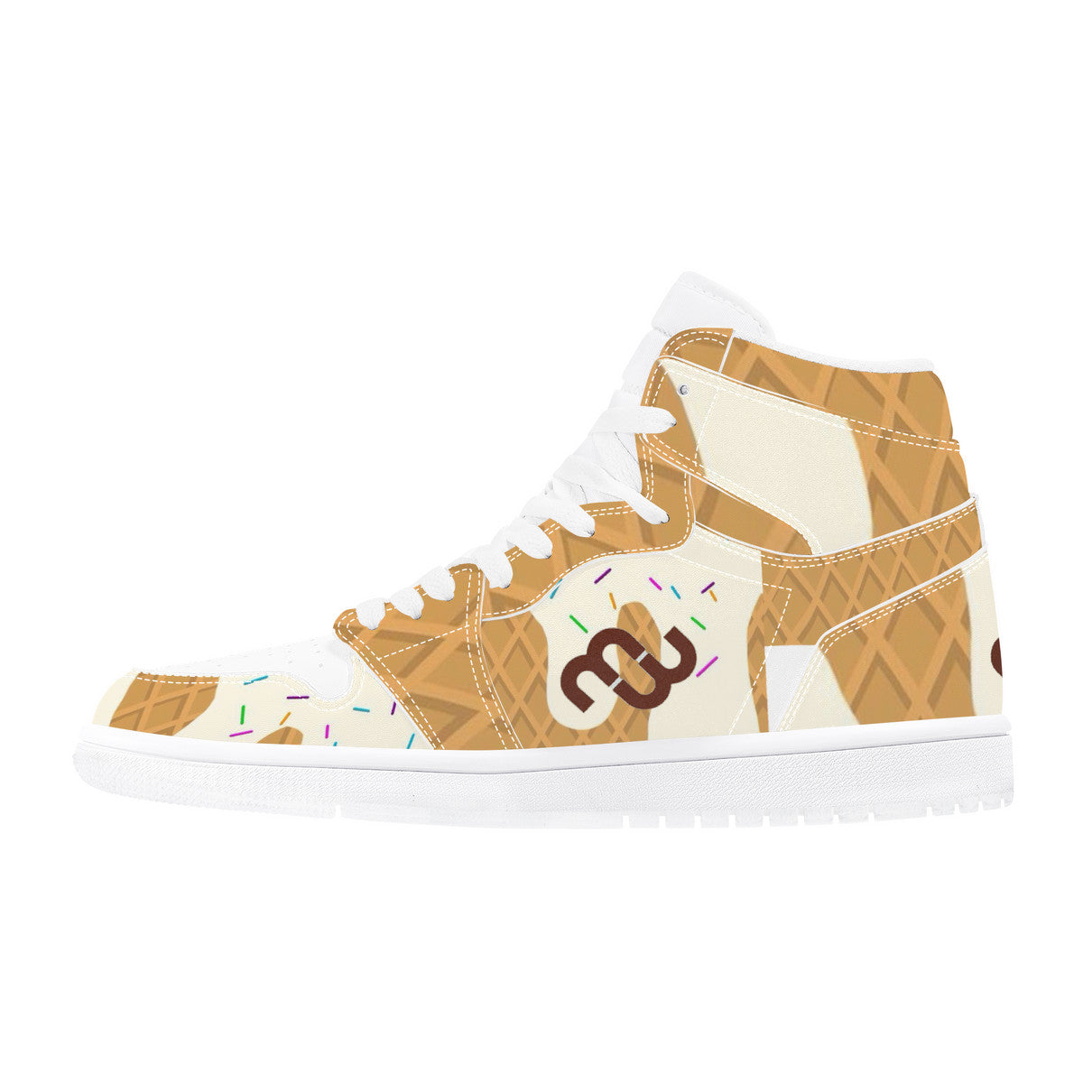 Money Bushae ice cream cone vanilla D17 High Top Synthetic Leather Sneaker