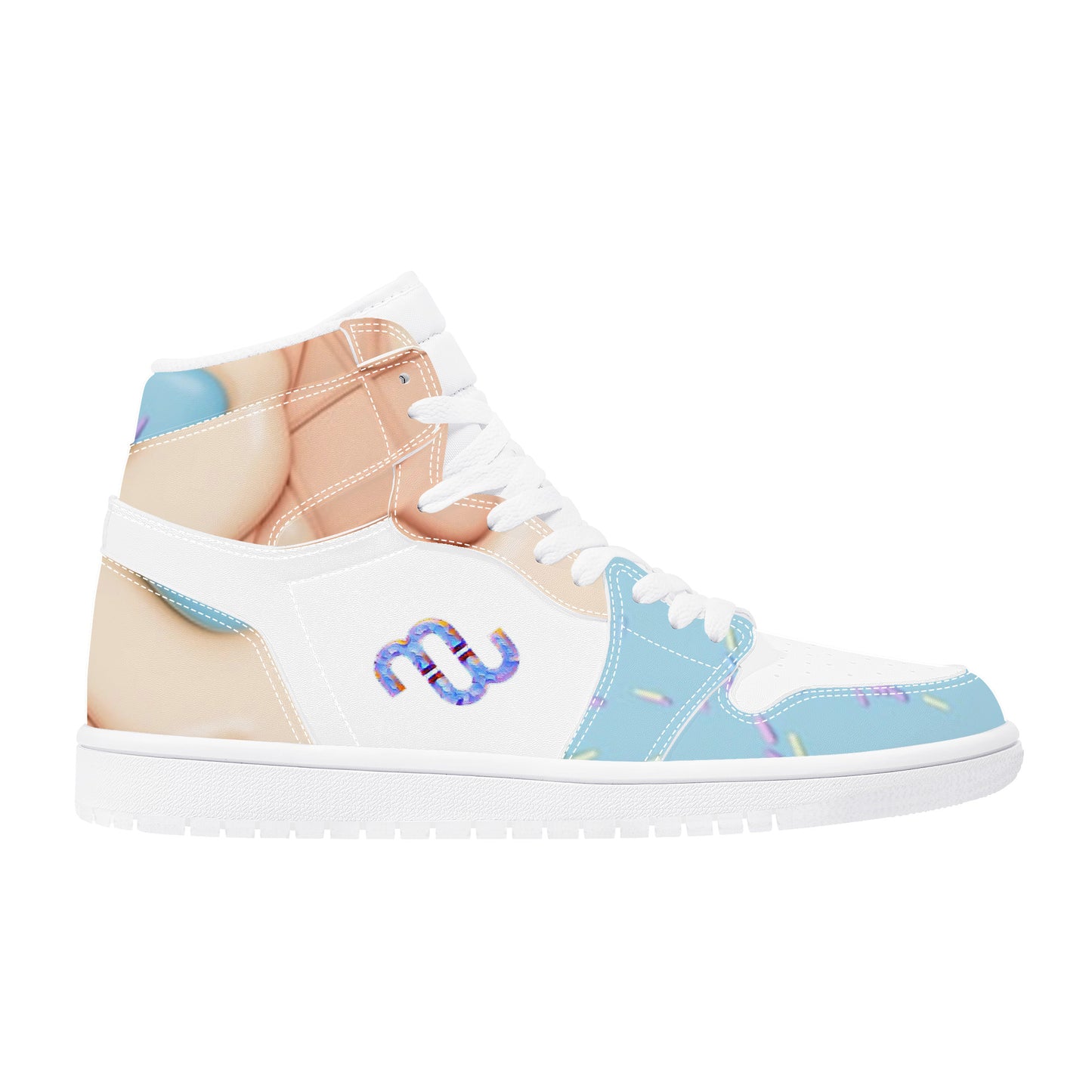 Money Bushae Ice Cream blue D17 High Top Synthetic Leather Sneaker