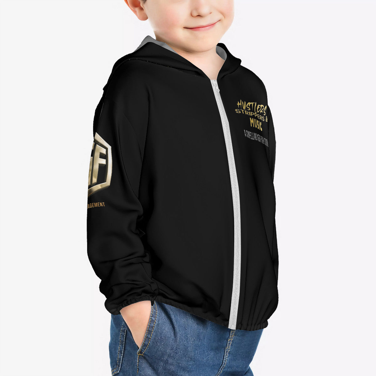 Hsm HC_F2 Kids Sun Protective Lightweight Zipper Hoodie