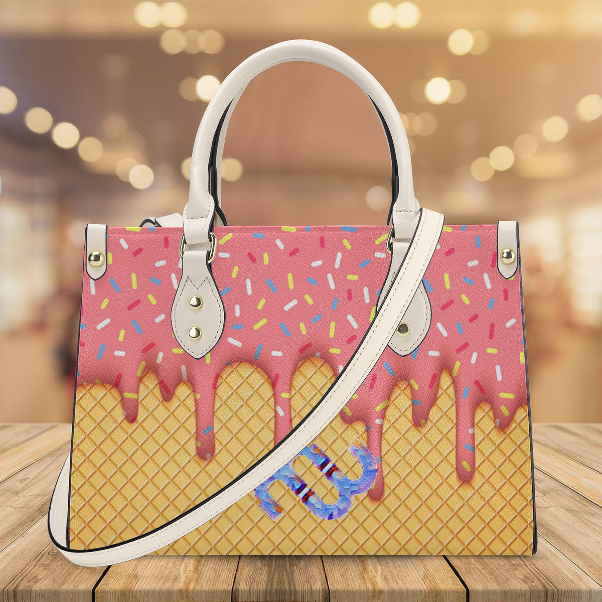 Money Bushae Ice cream sone sherbet SF_B3 Luxury Women PU Tote Bag - White